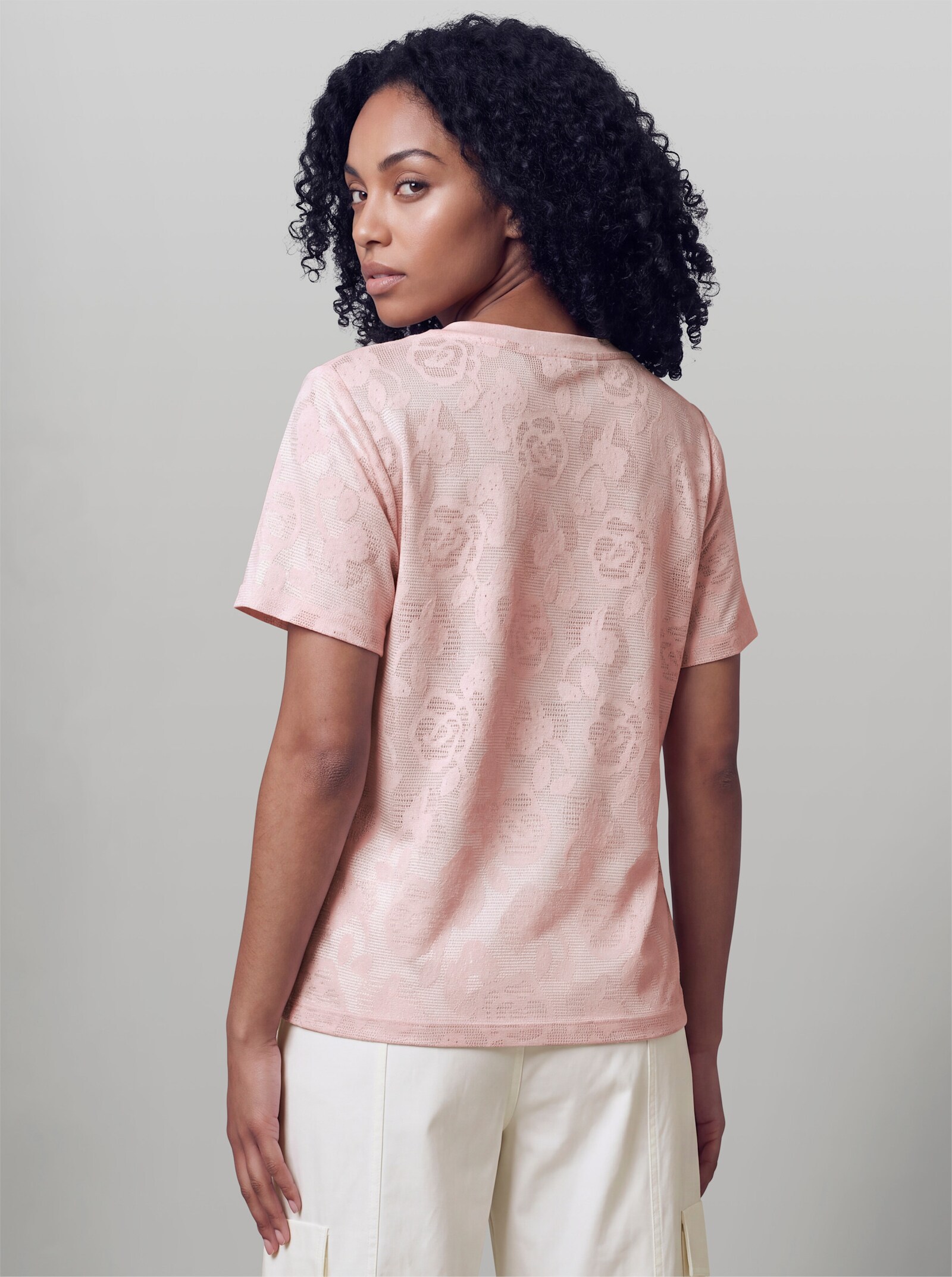 heine Kurzarmshirt aus Netzware - hellrosé