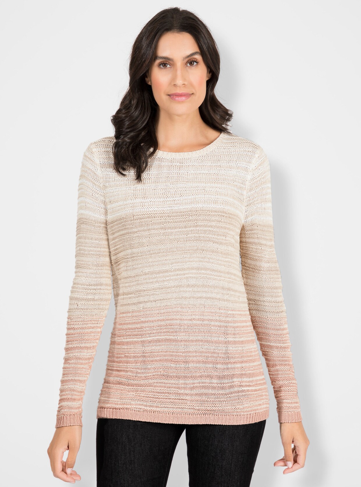 Strickpullover - puder-sand-gemustert