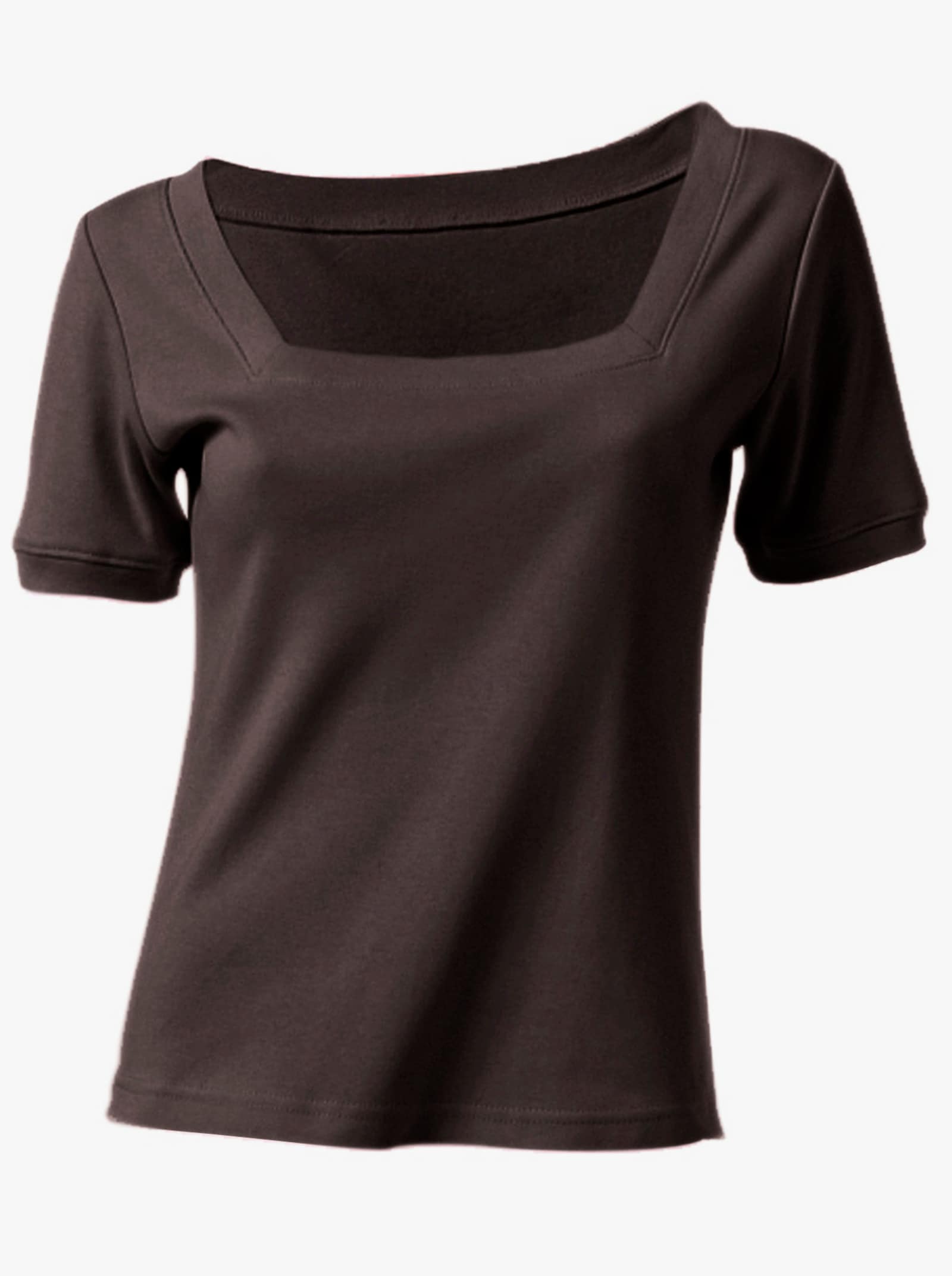heine Shirt aus Rippenware - schokobraun