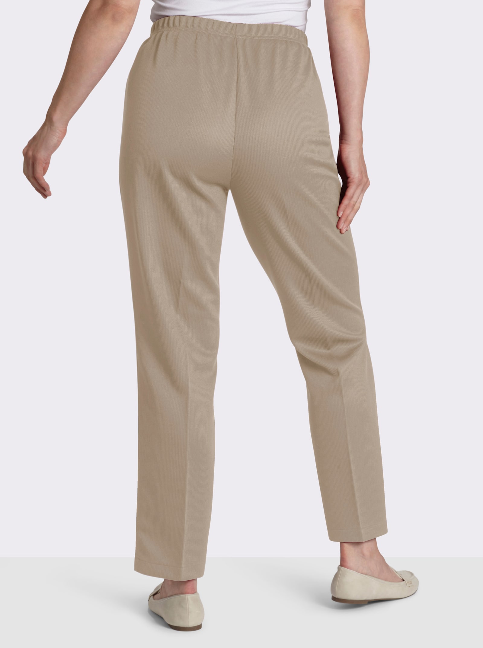 Hose mit Ripp-Struktur - beige