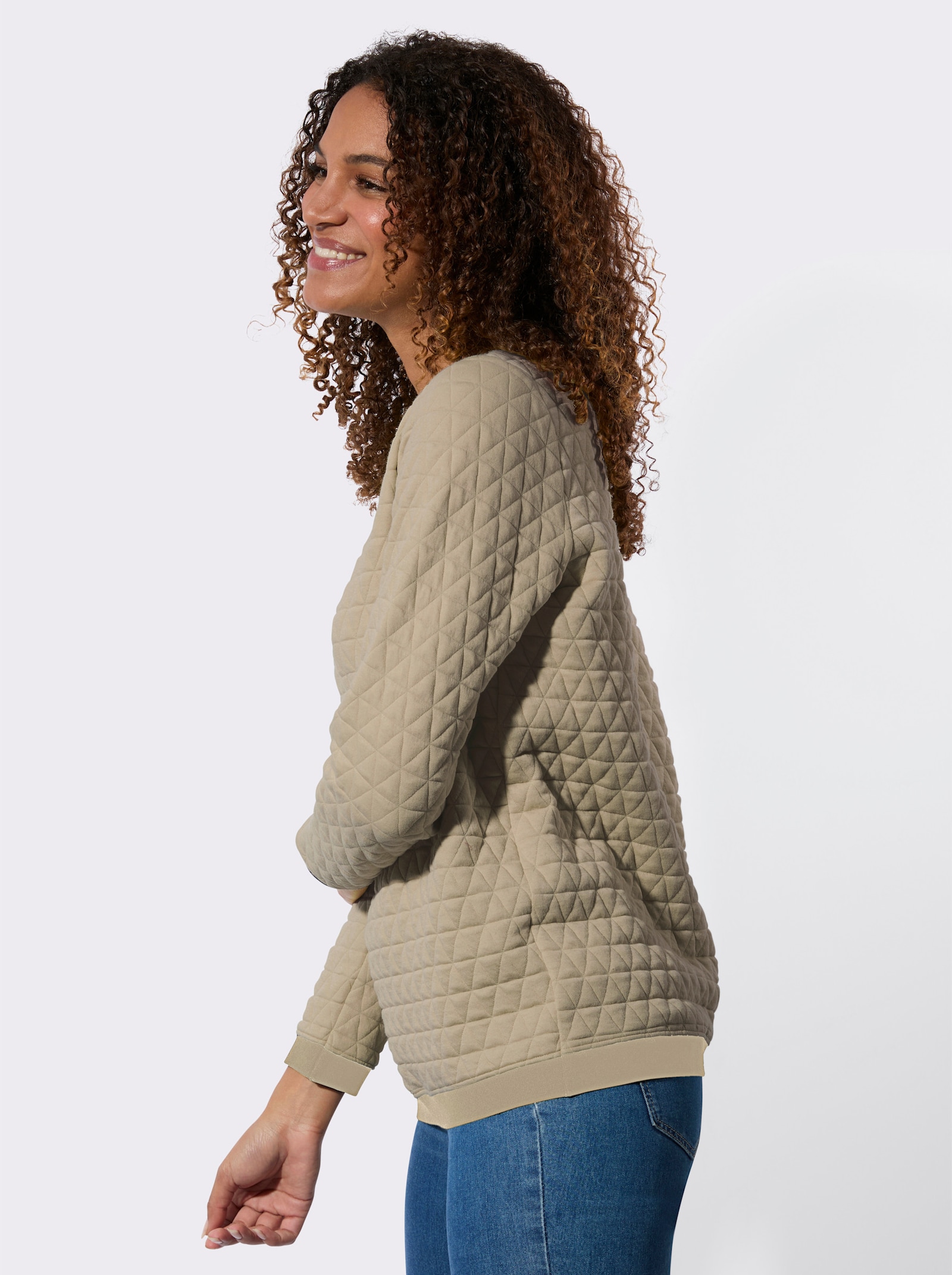 Rundhalsshirt im Jacquard-Muster - schlamm