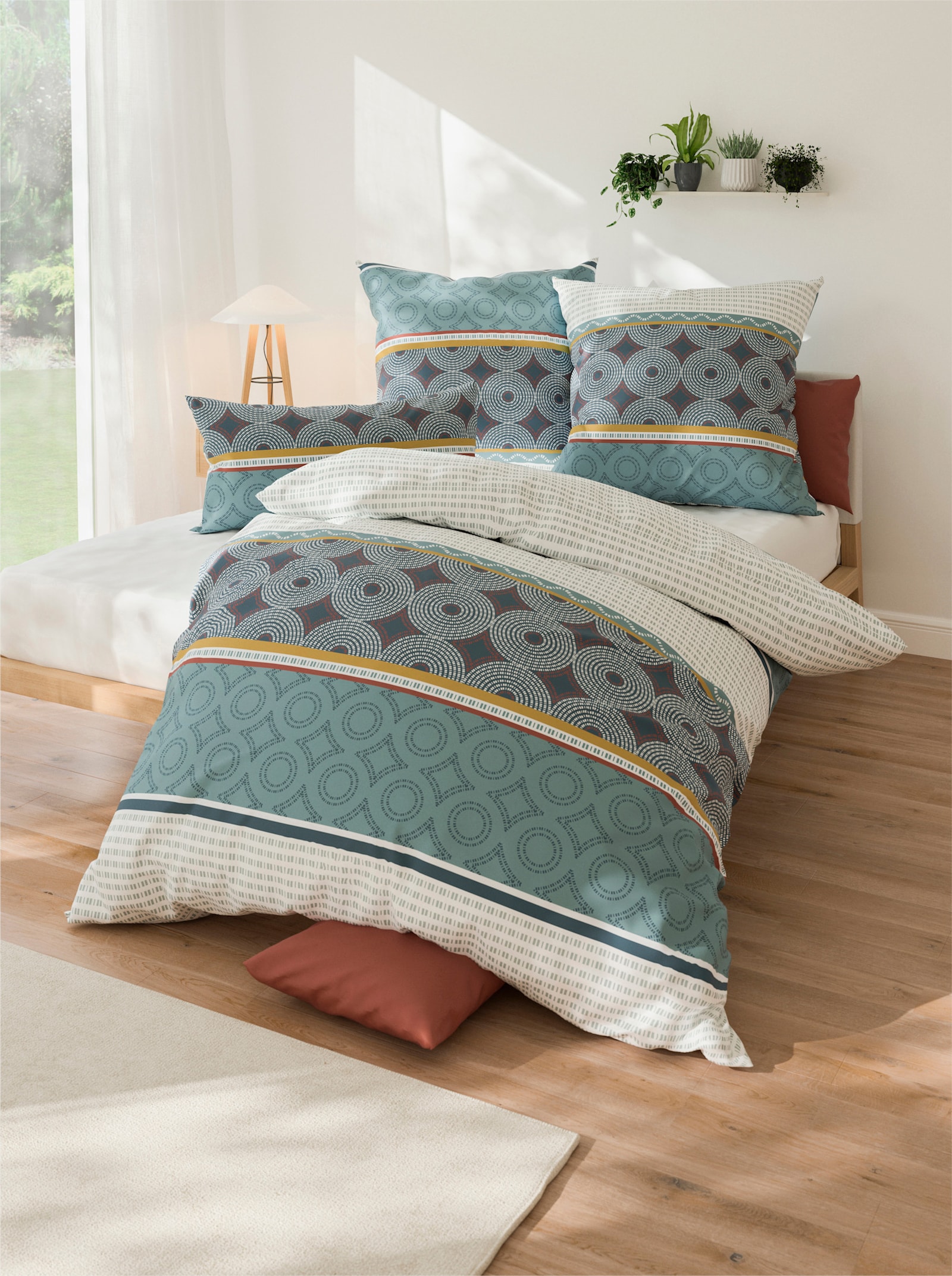 wäschepur Bettwäsche - ozean-petrol-bedruckt