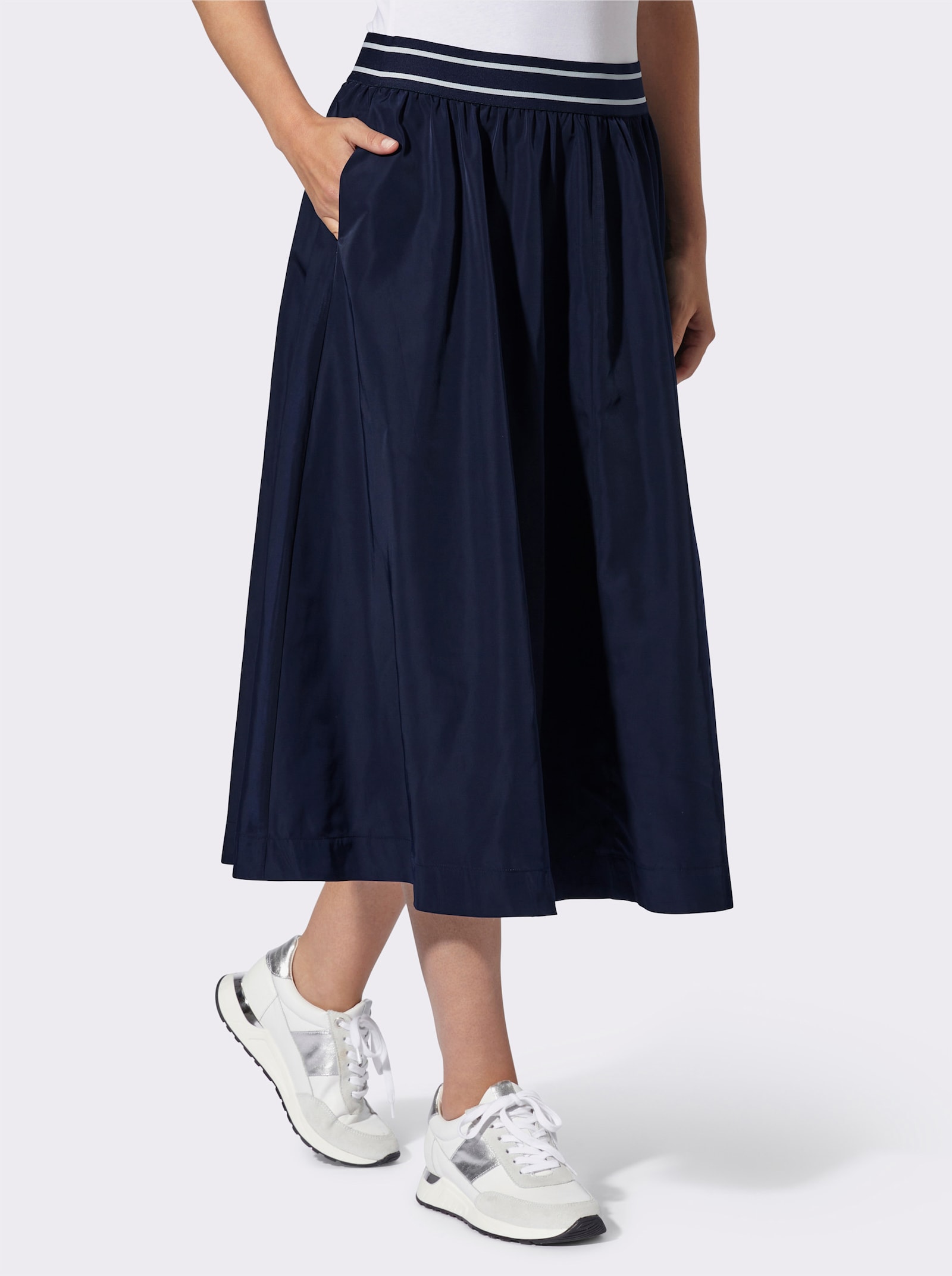 heine Webrock mit leichtem Glanz - marine