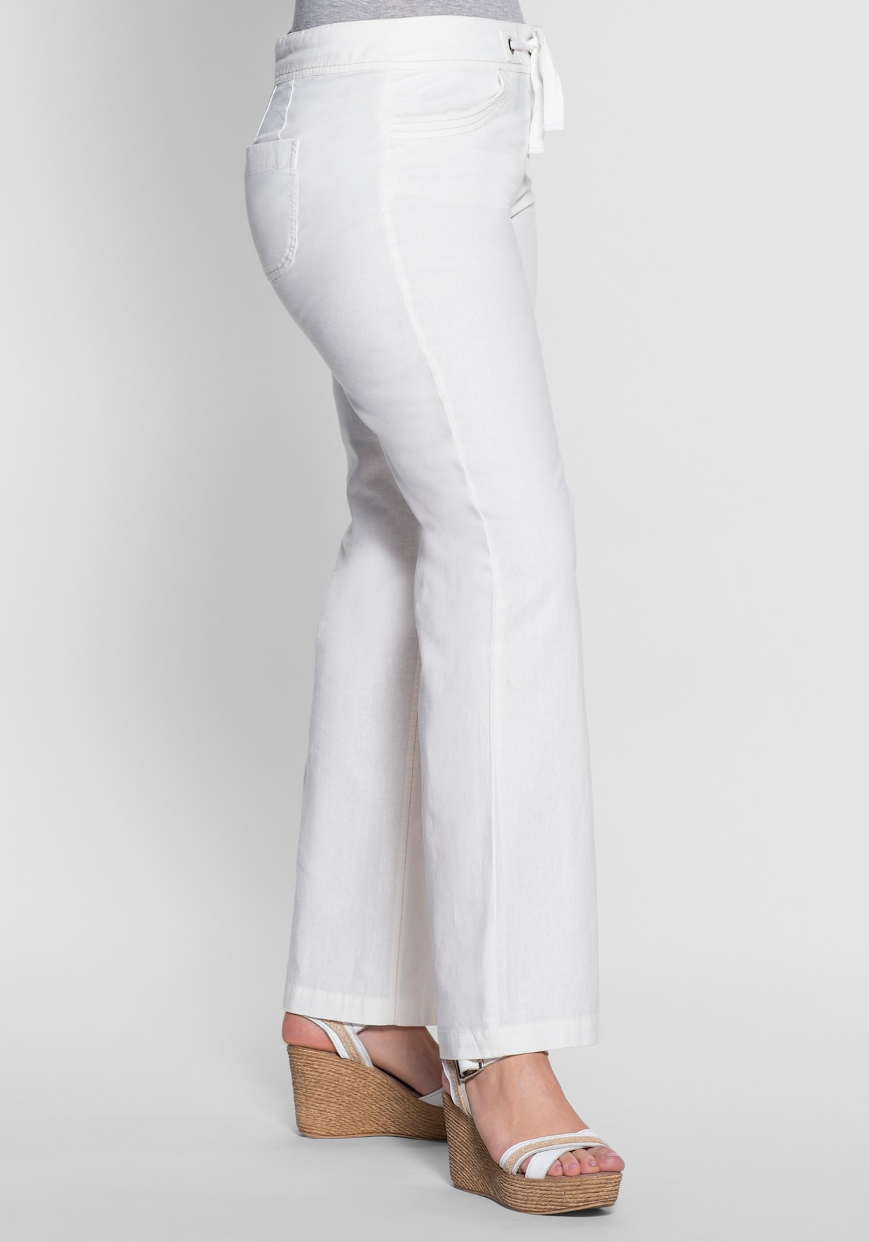 sheego Bootcut broek - wit