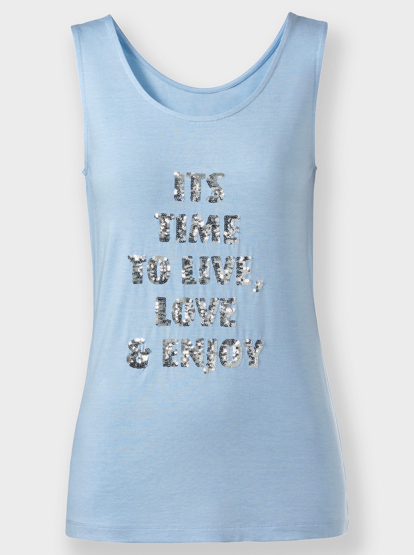 heine Twinset en qualité viscose - bleu glacier