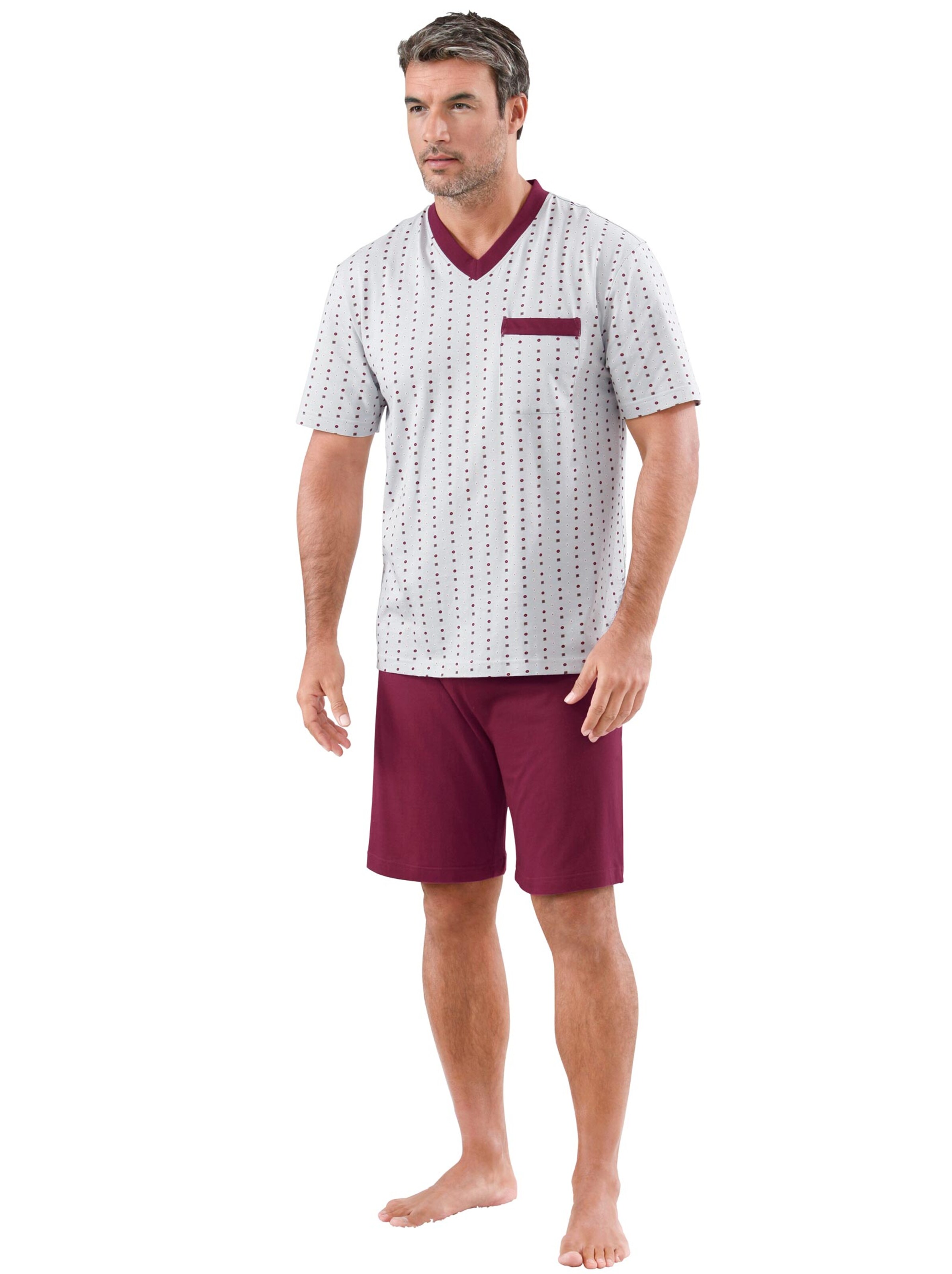 KINGsCLUB Shortys - beige + grau-dunkelrot