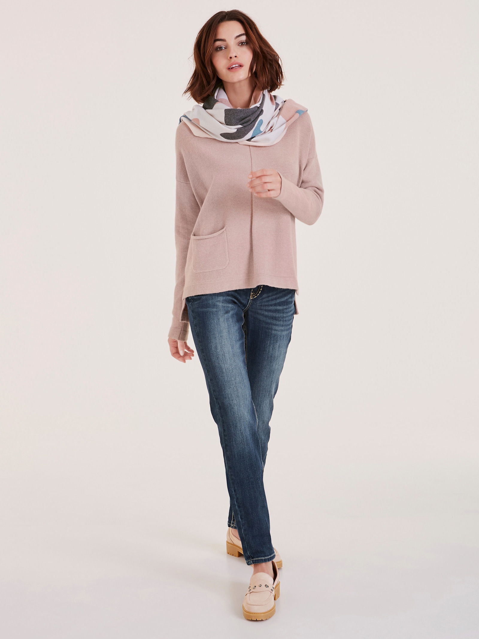 heine Strickpullover mit Effektgarn - rosé