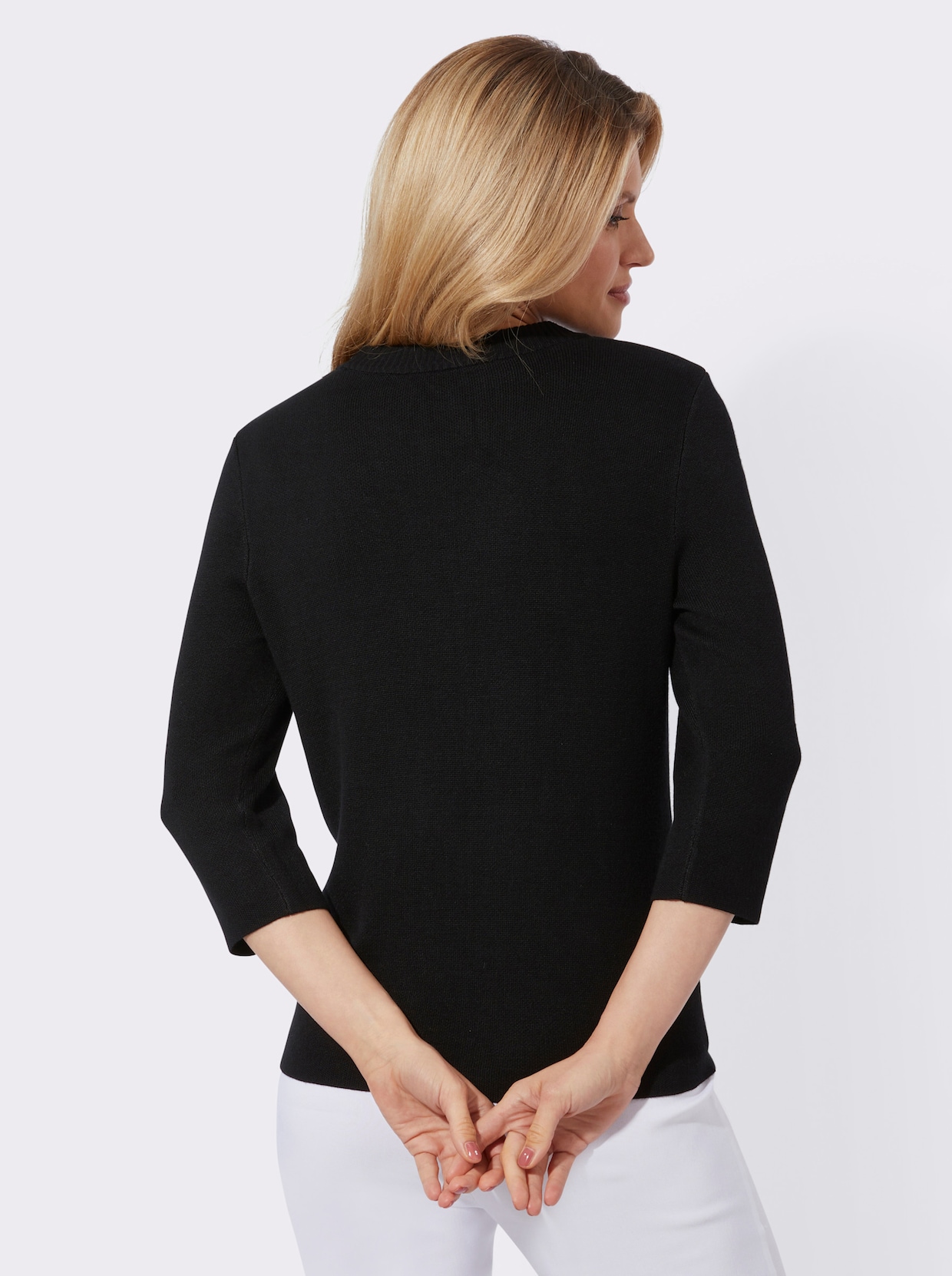 3/4 Arm-Pullover - schwarz