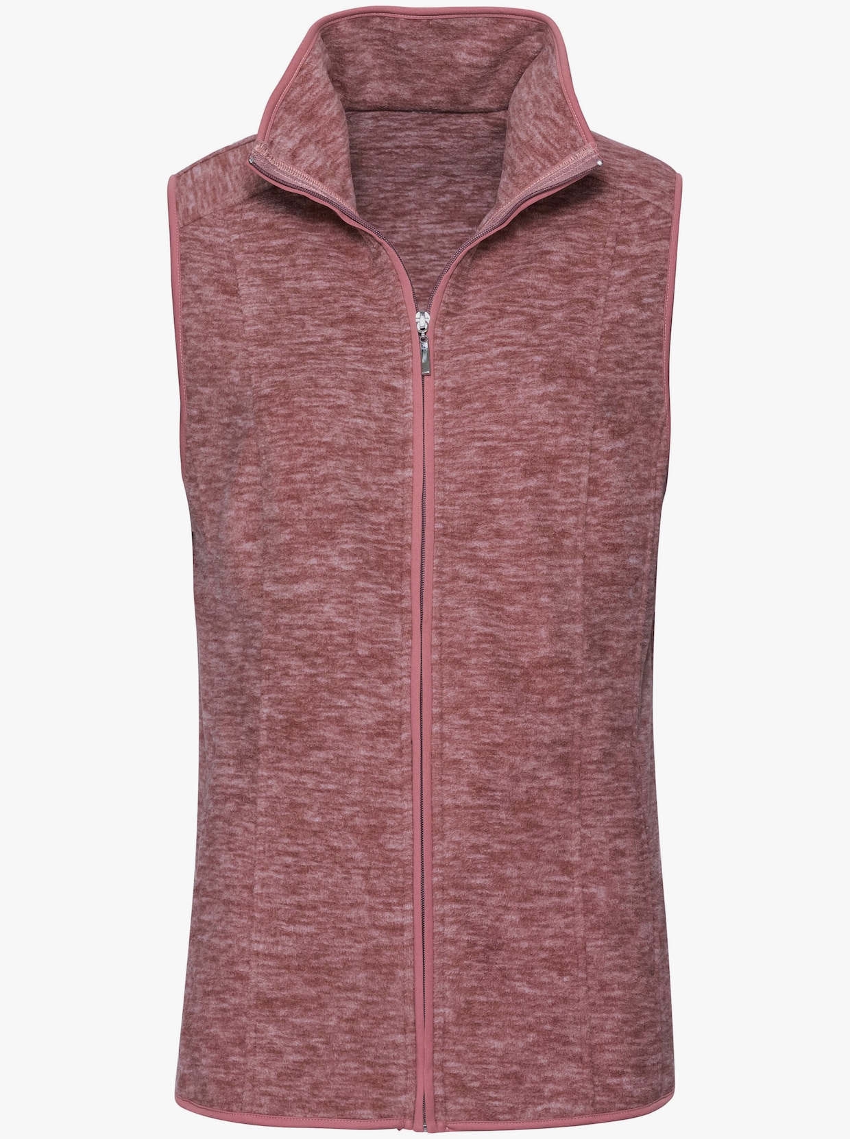 Fleecová vesta - růžové dřevo-melír