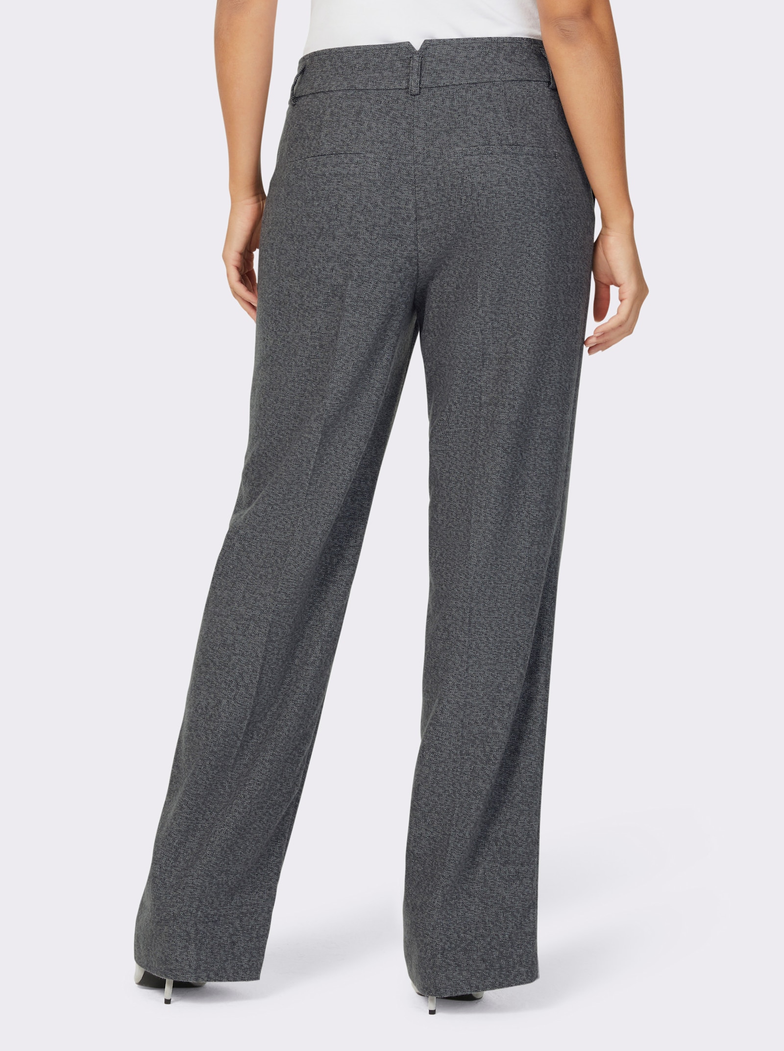 Bügelfaltenhose in Melange-Look - anthrazit-meliert