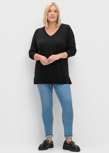 sheego Strickpullover - schwarz