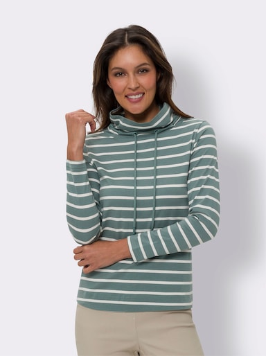 Langarmshirt mit garngefärbten Ringeln - jade-gestreift