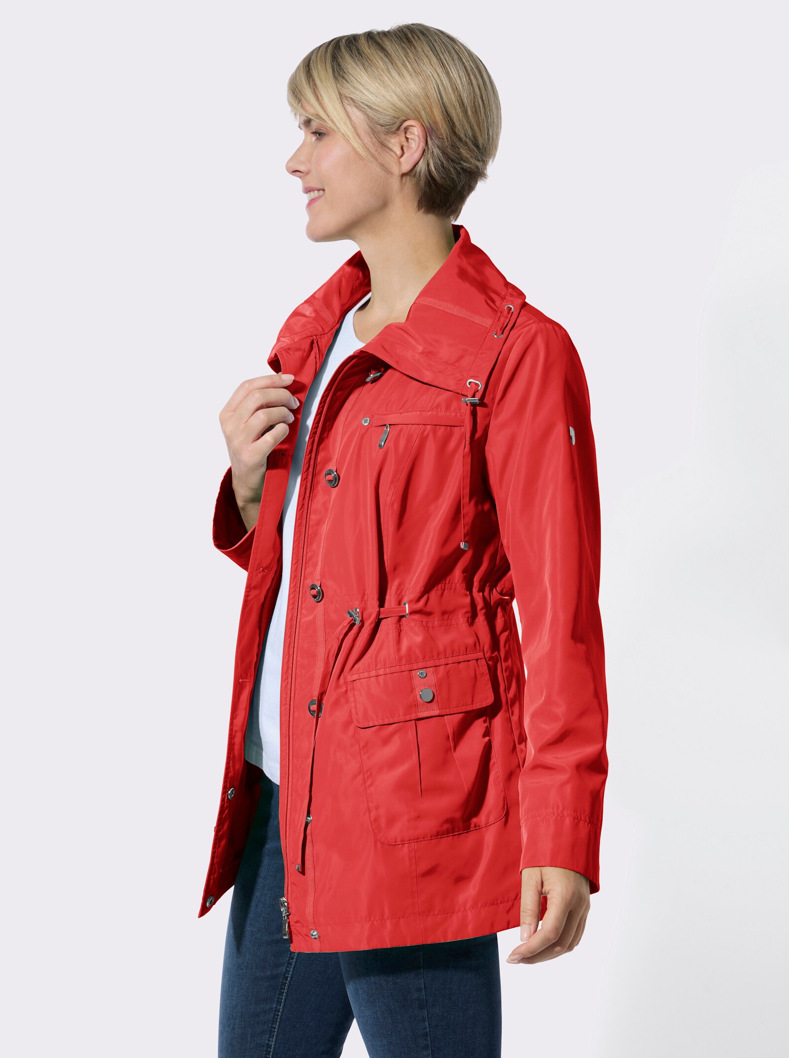 Übergangsjacke mit Umlegekragen - rot