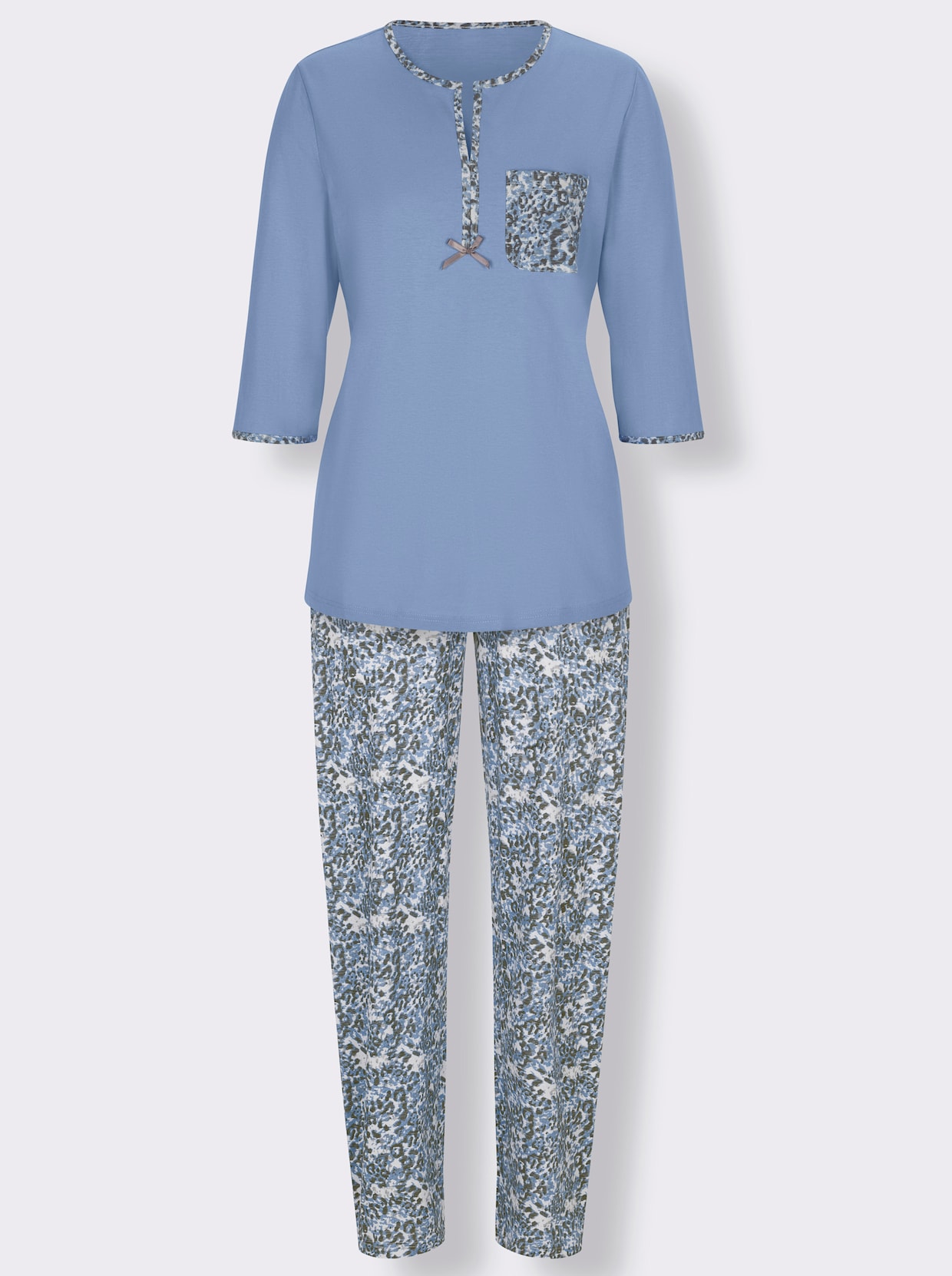 wäschepur Pyjama - blauw/grijs geprint