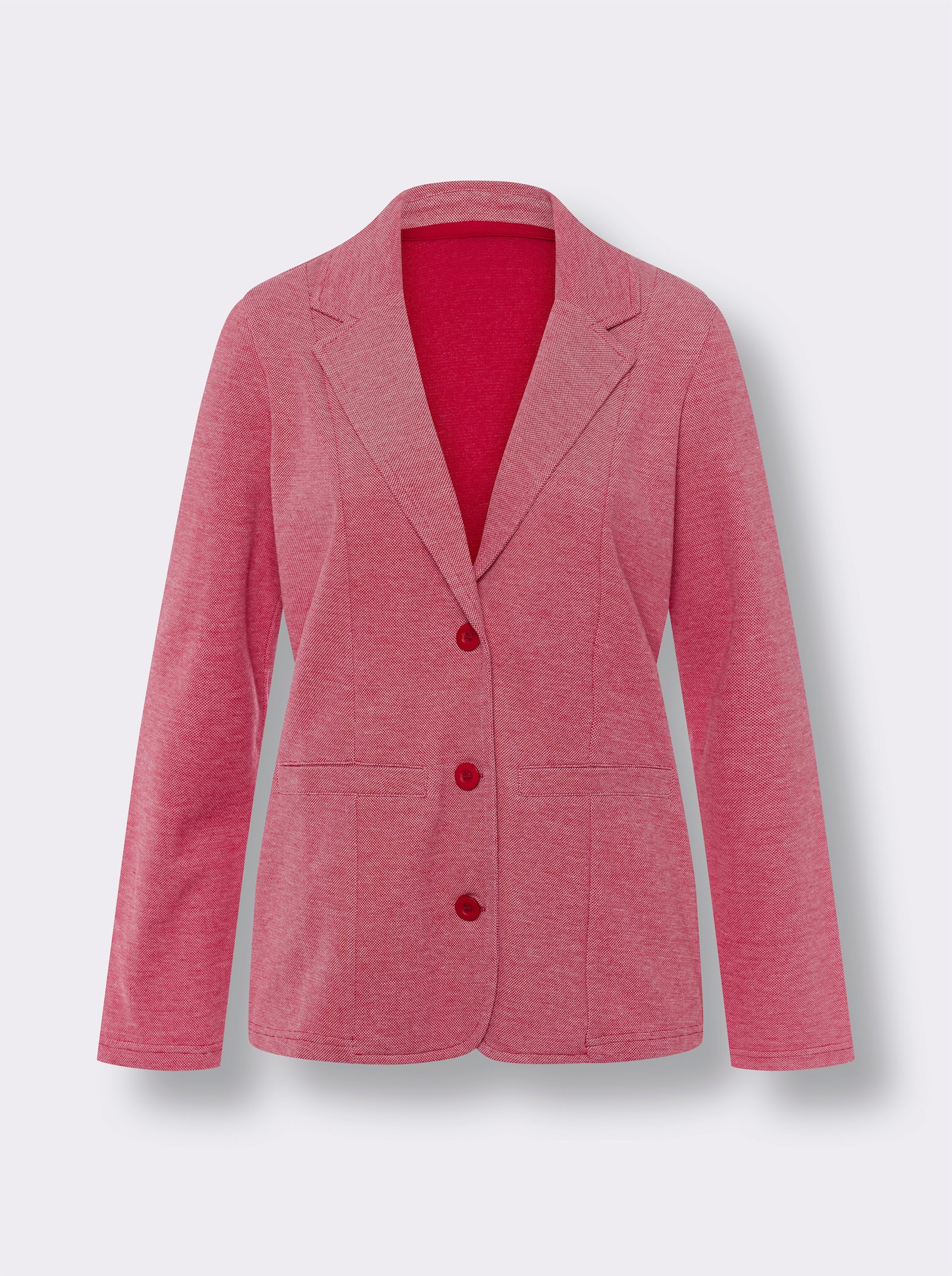Shirtblazer mit Reverskragen - rot-meliert