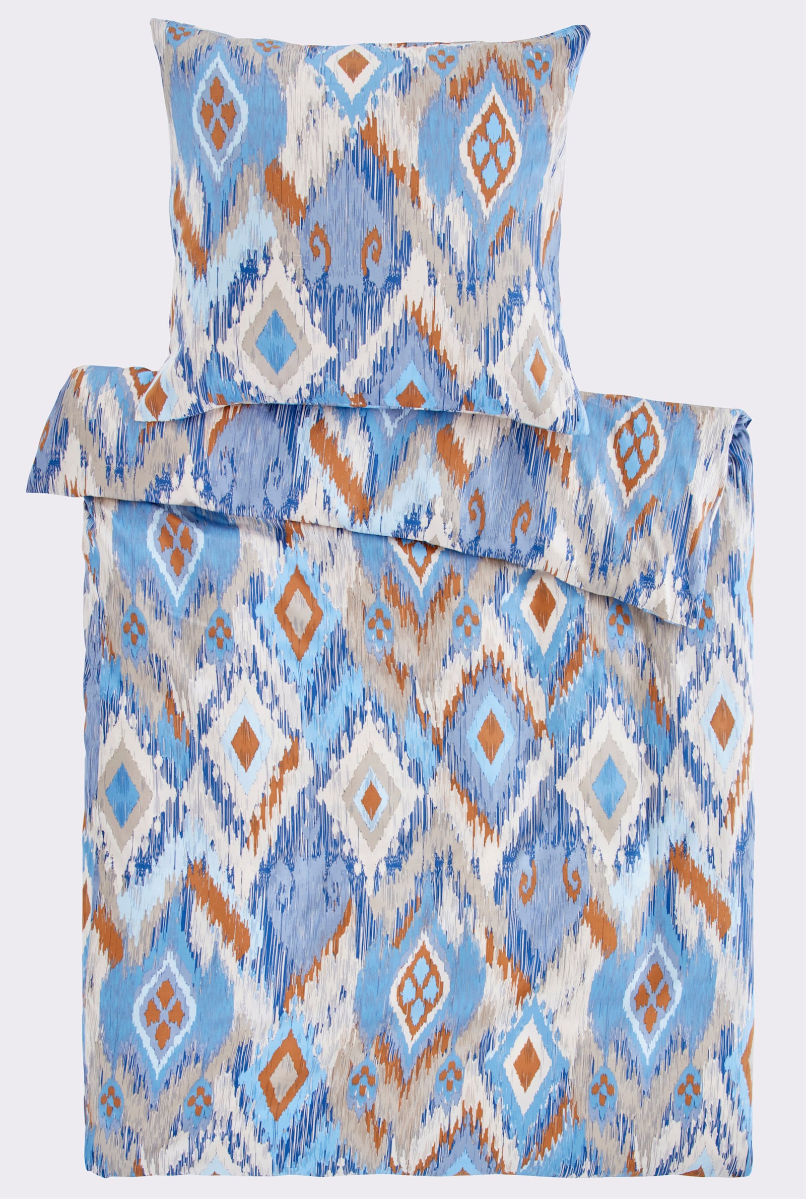 heine home Linge de lit - bleu moyen-café au lait imprimé