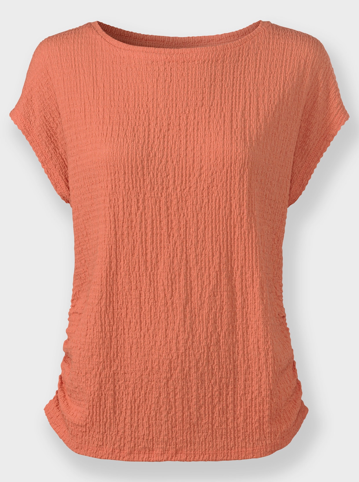 Shirt met ronde hals - papaya