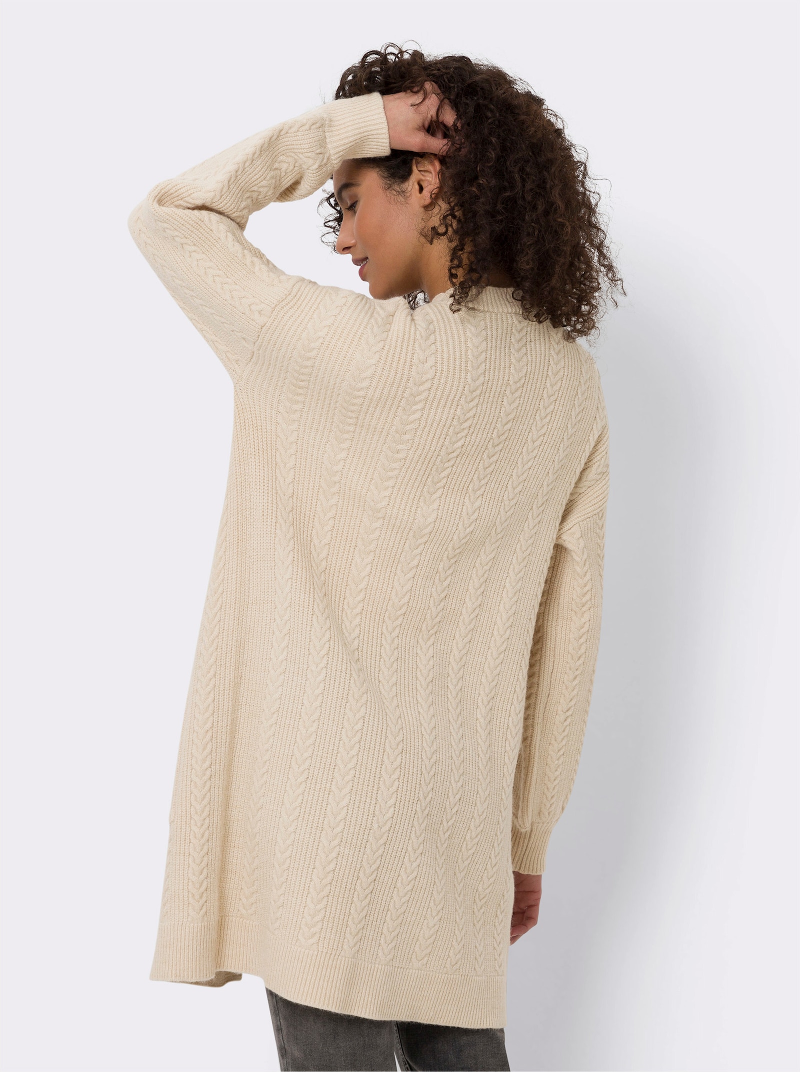 heine Strickjacke mit Zopfmuster - elfenbein