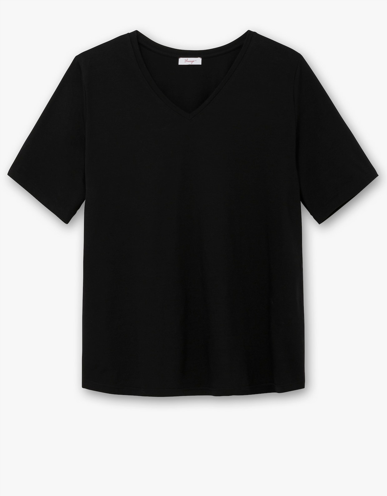 sheego Shirt met V-hals - zwart