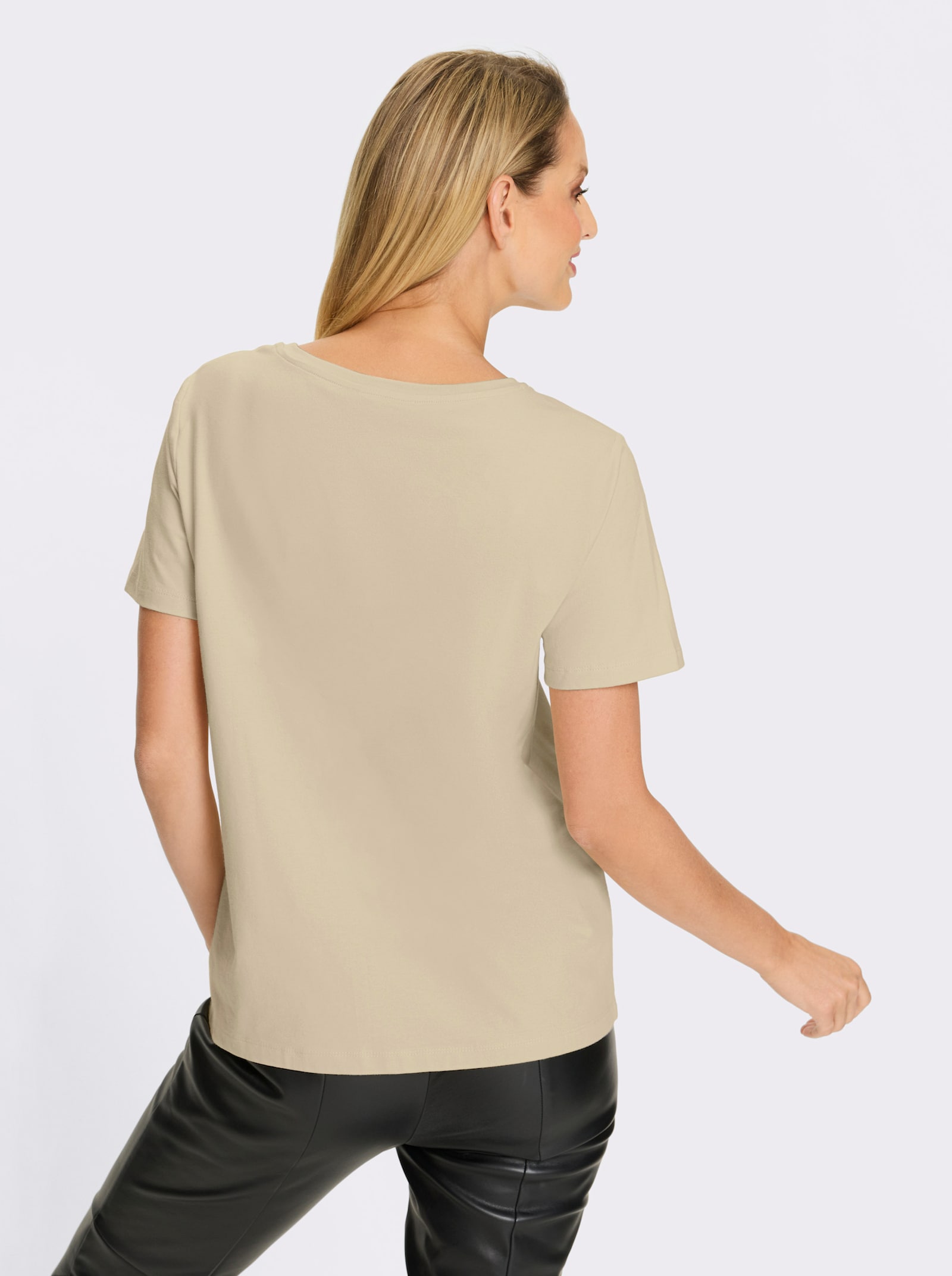 heine T-Shirt mit Schriftzug - sand