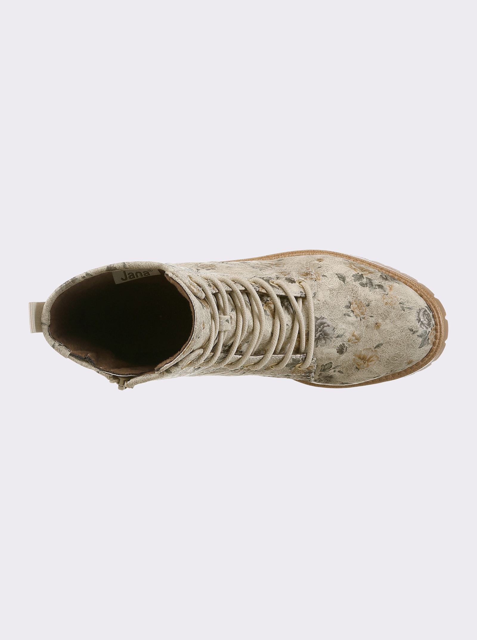 Jana Stiefelette im Blüten-Dessin - beige-geblümt