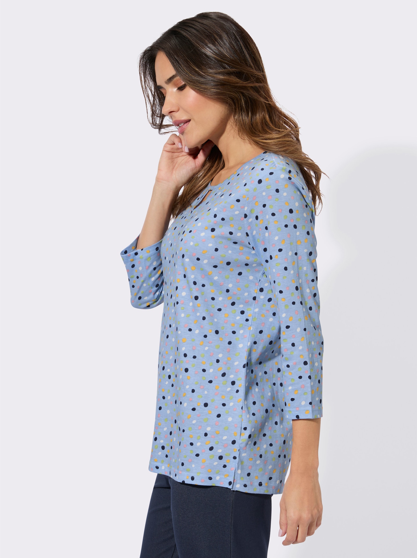 3/4-Arm-Shirt mit Grafik-Druck - eisblau-bedruckt