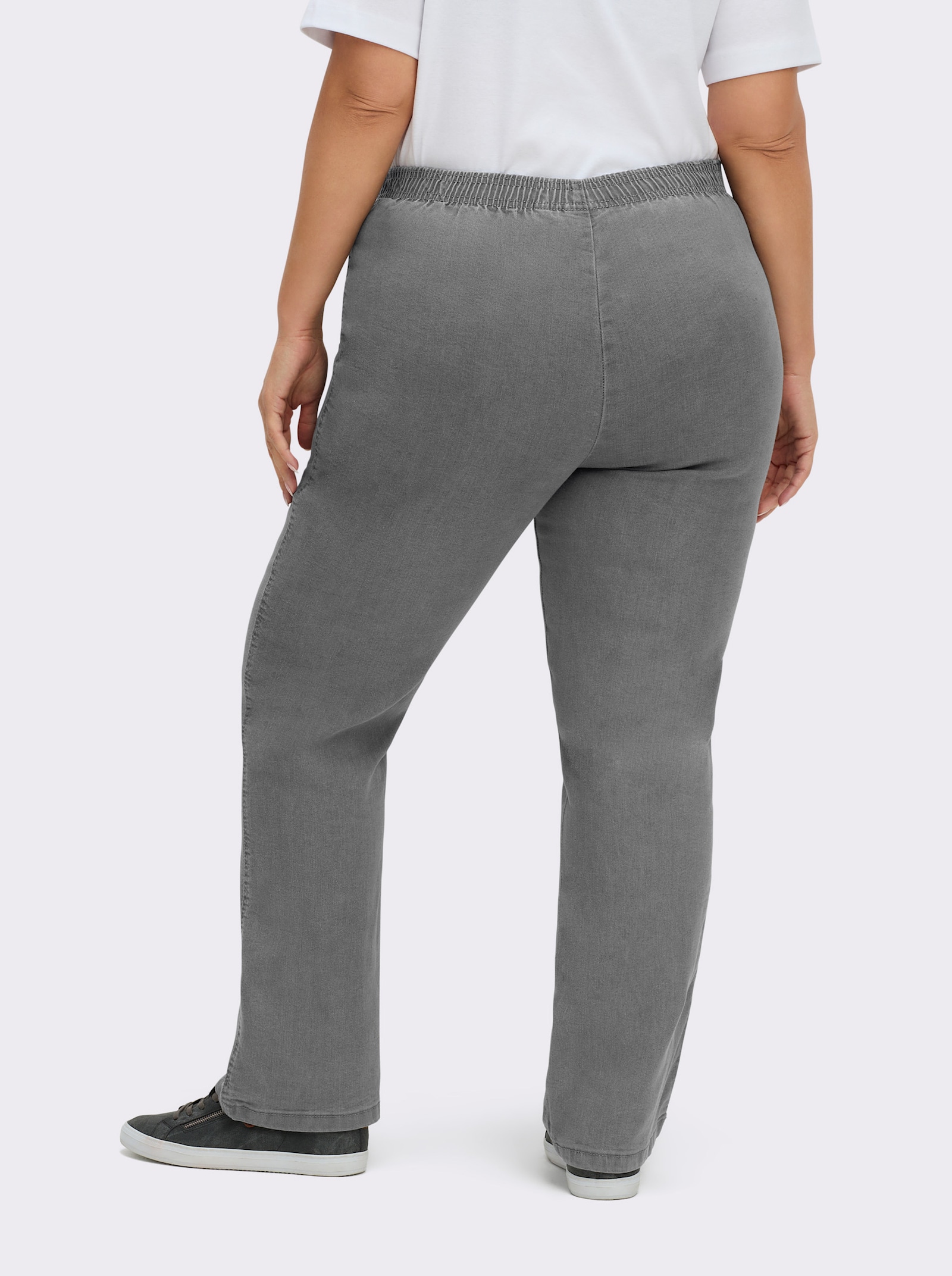 Stretch-Jeans mit Rundum-Dehnbund - grey-denim