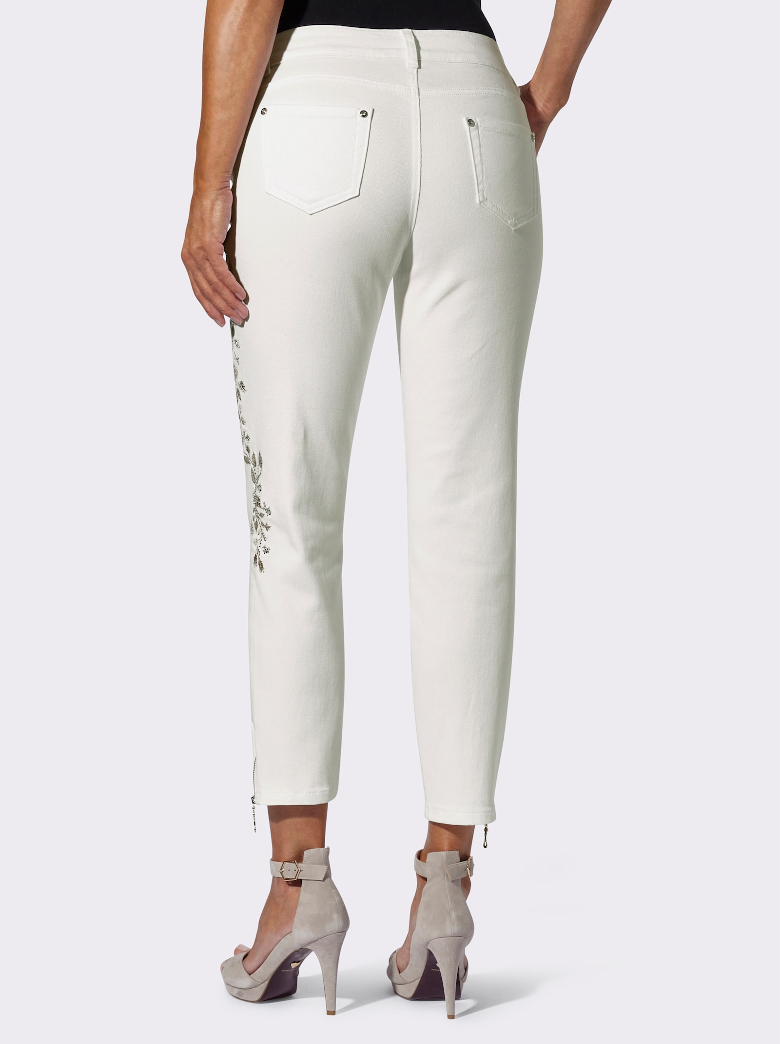 5-pocketjeans met push-up-effect - wit