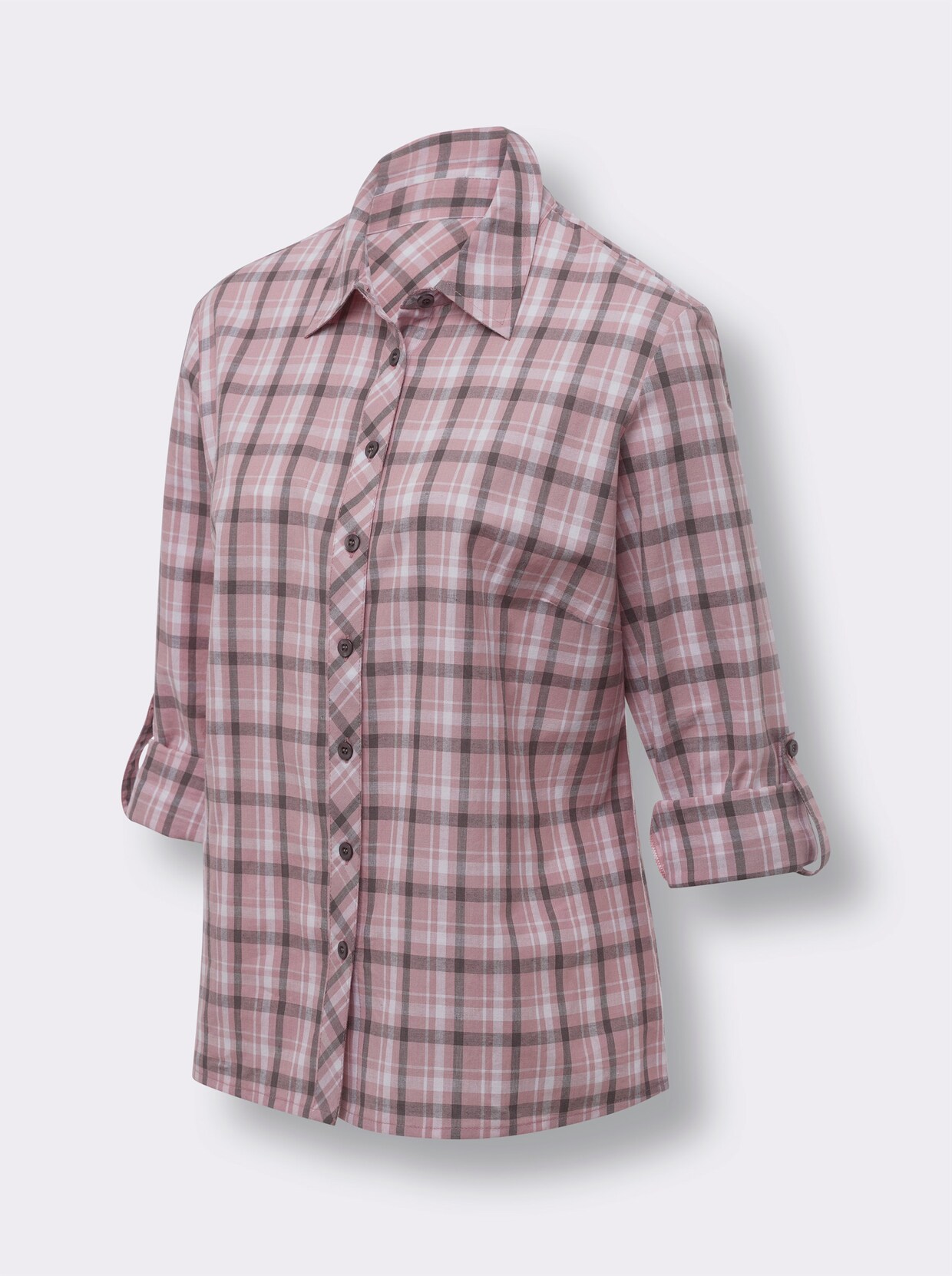 Geruite blouse - hortensia/antraciet geruit