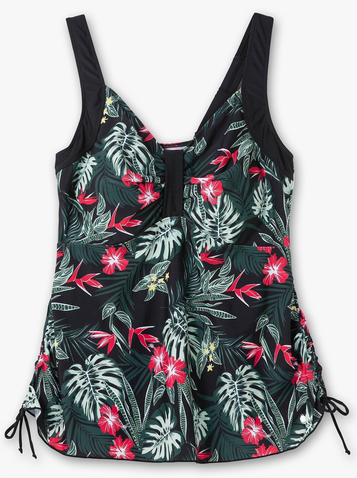 sheego Tankini-Oberteil - schwarz-gemustert