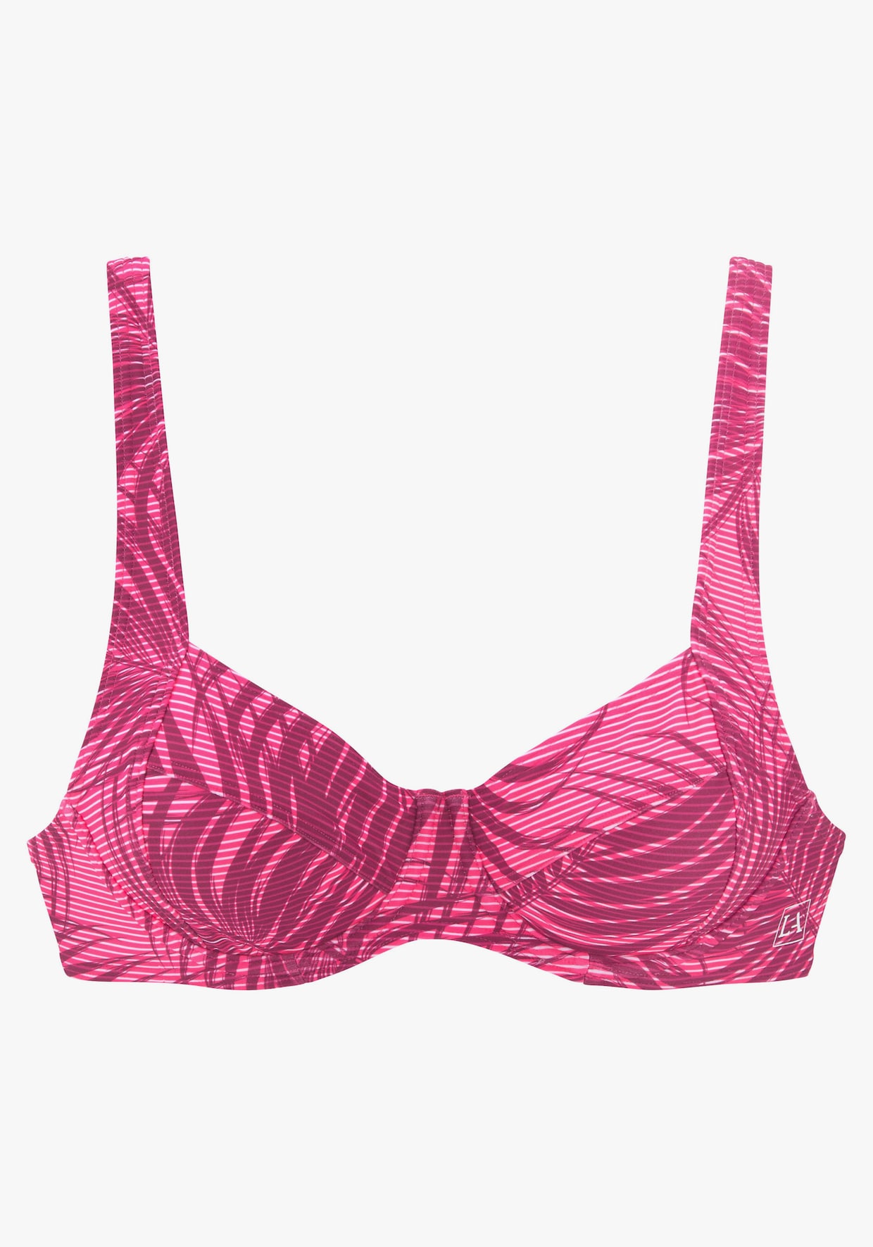 LASCANA ACTIVE Beugelbikinitop - bordeaux geprint