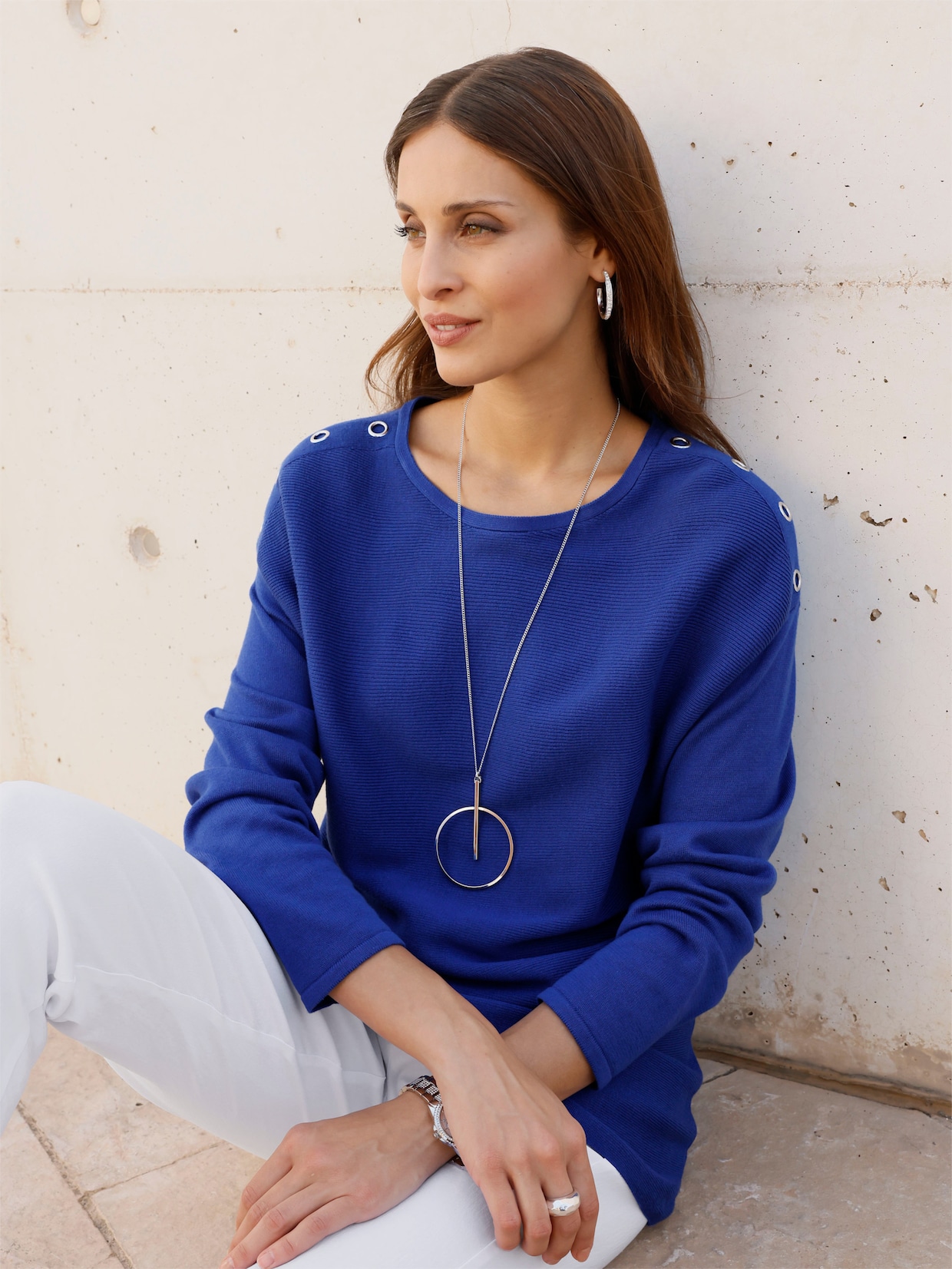Strickpullover - royalblau