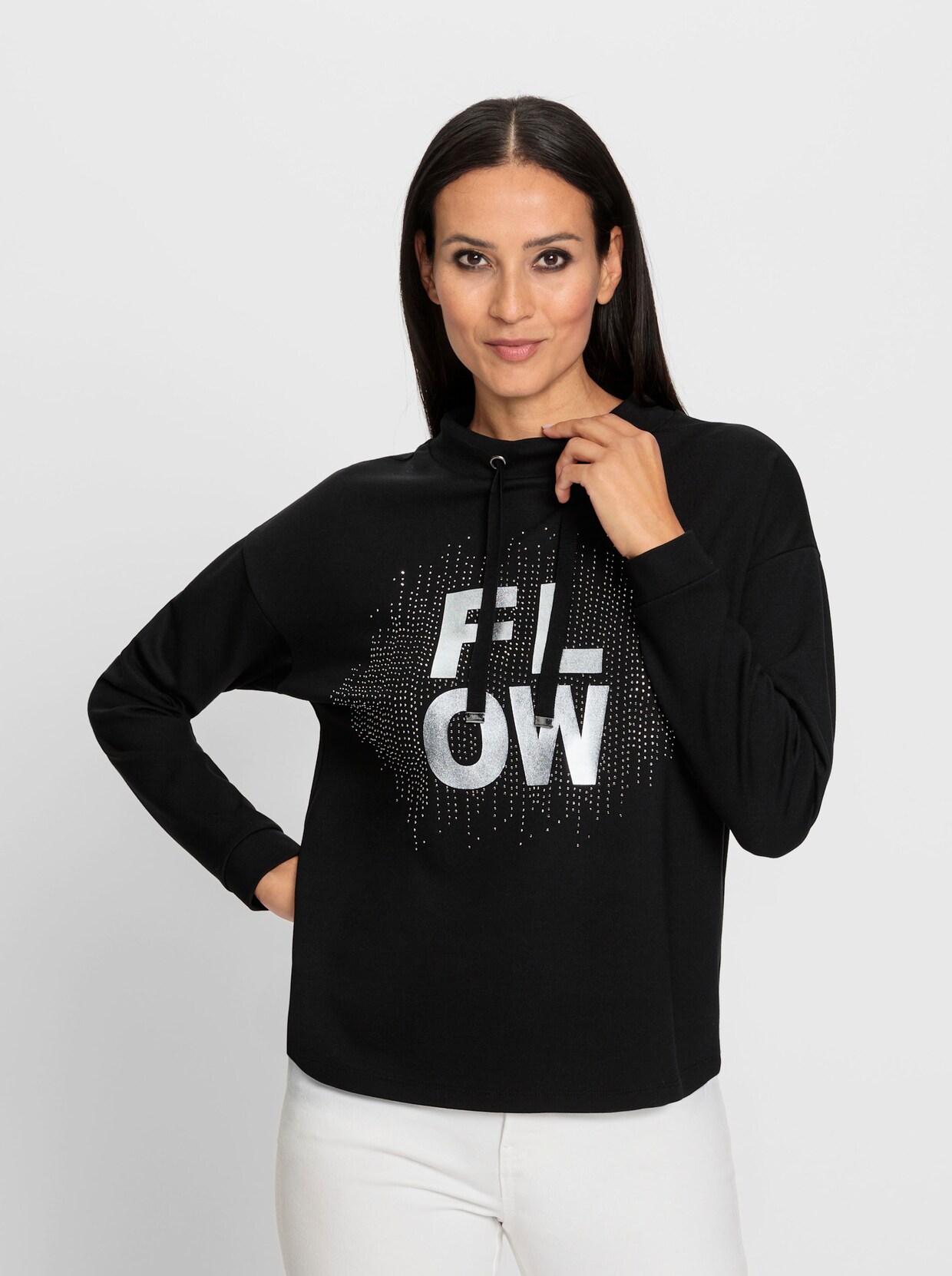 heine Shirt met opstaande kraag - zwart