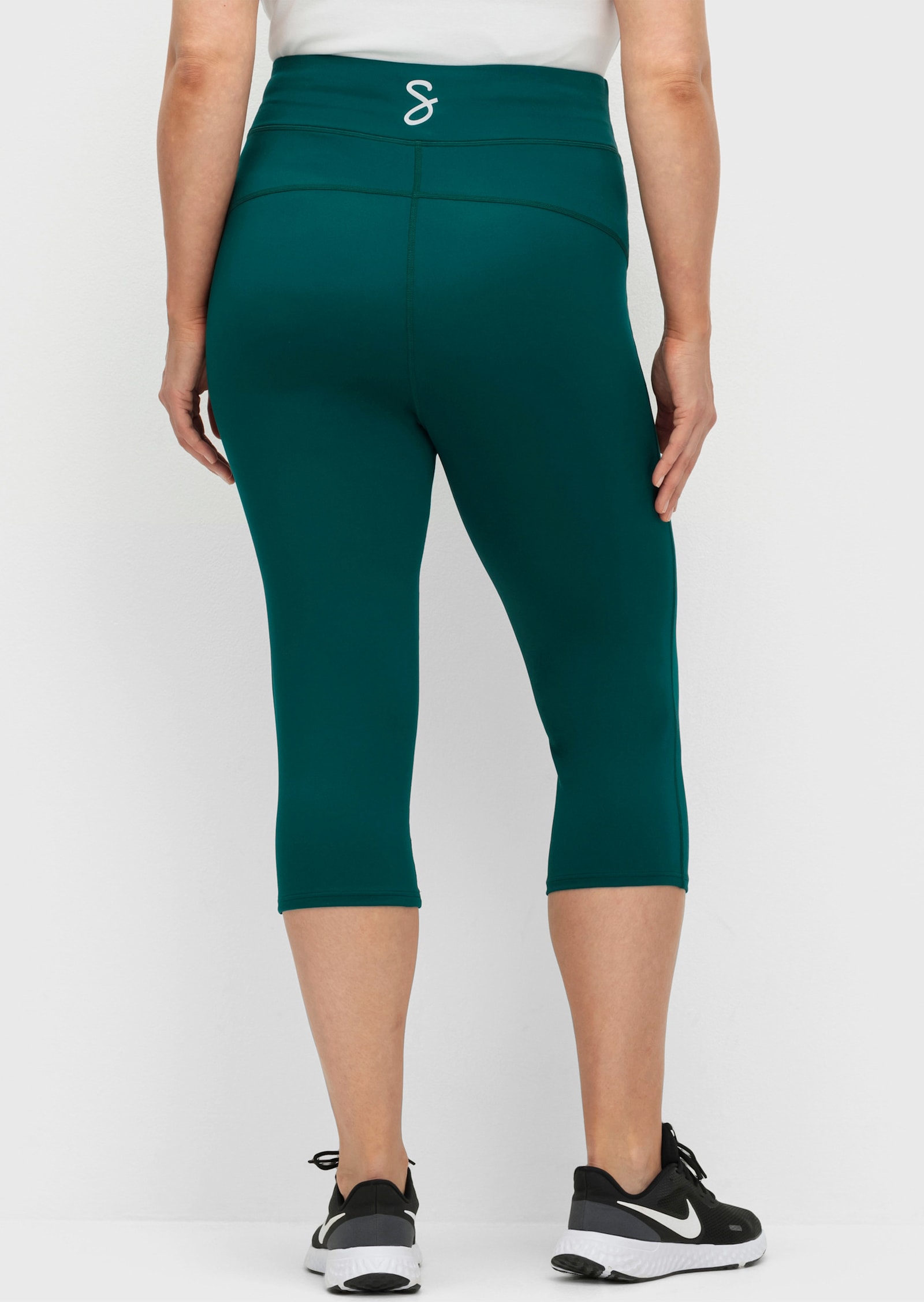 sheego Functionele tight in caprilengte - petrol