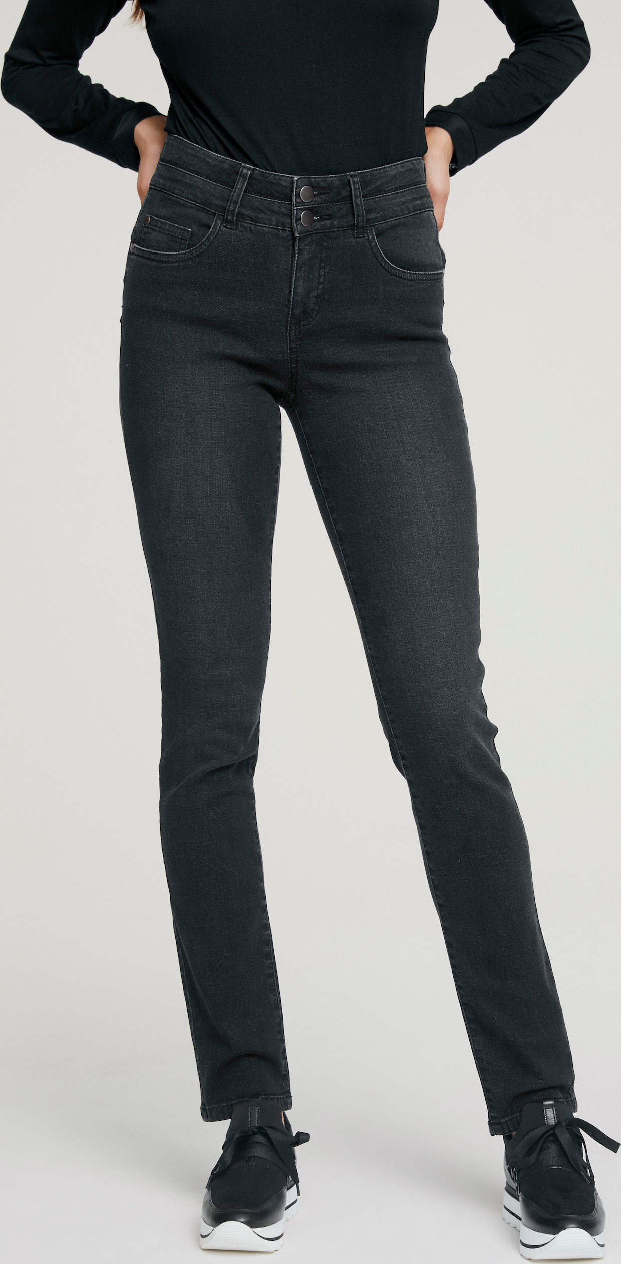 heine Bauchweg-Jeans - black denim