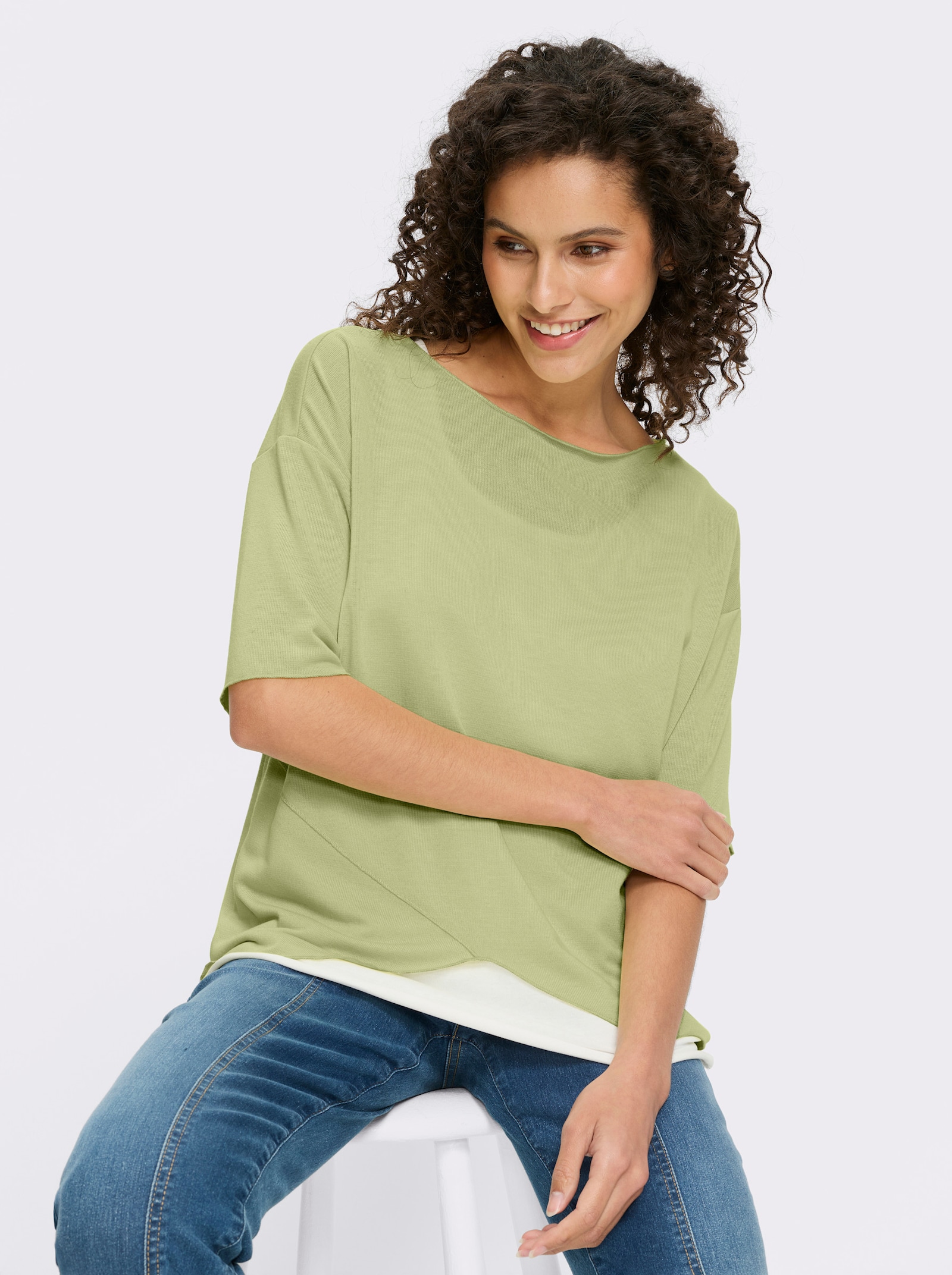 heine 2-in-1-shirt in oversized snit - pistache