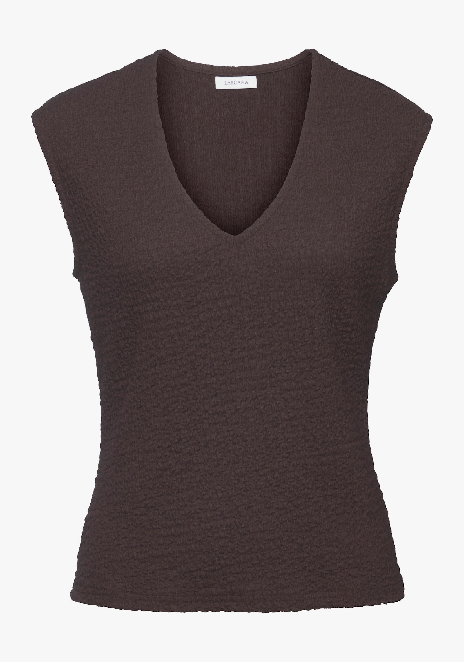 LASCANA Kurzarmshirt - dunkelbraun