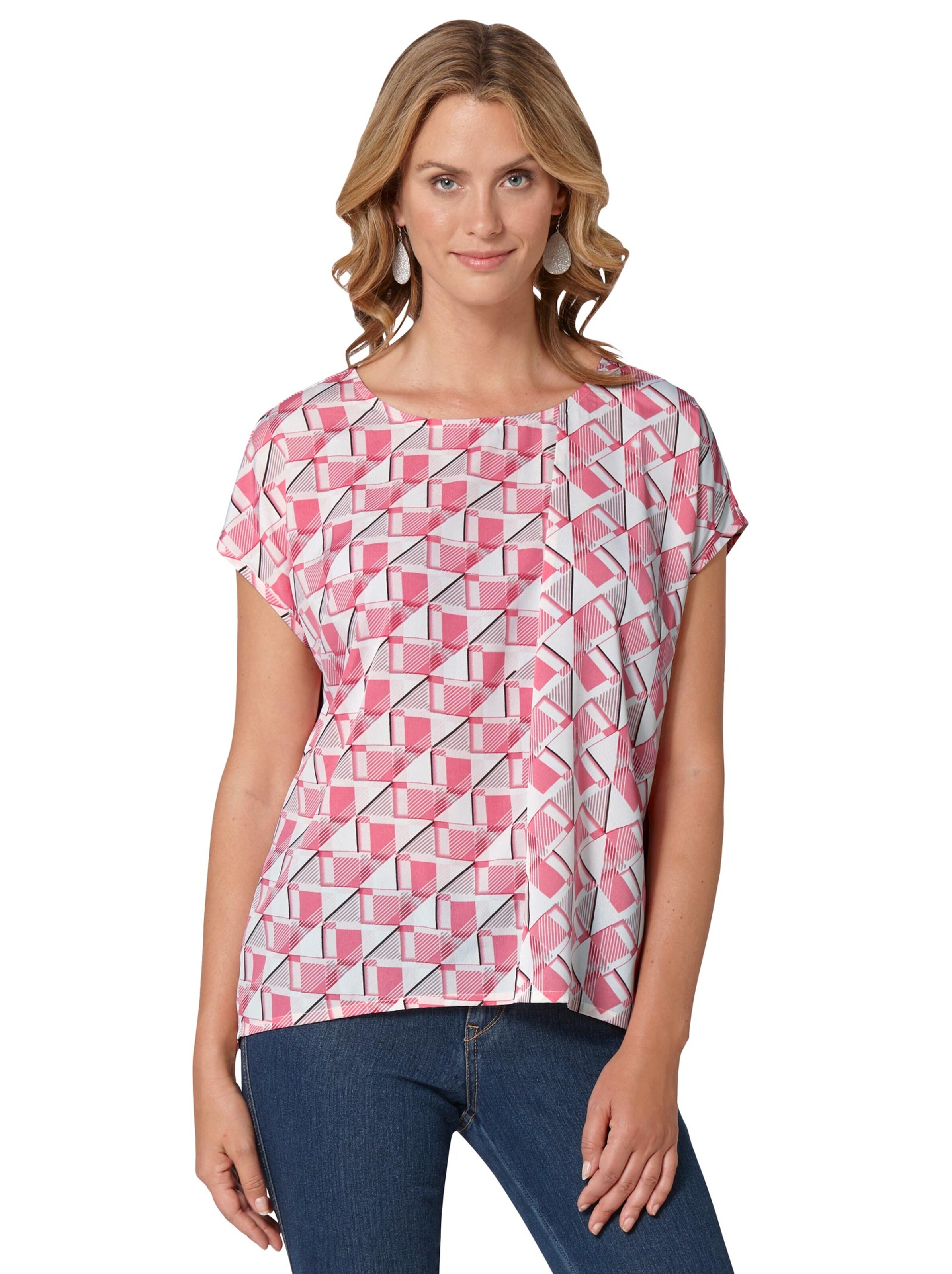 Bluse - pink-weiß-gemustert