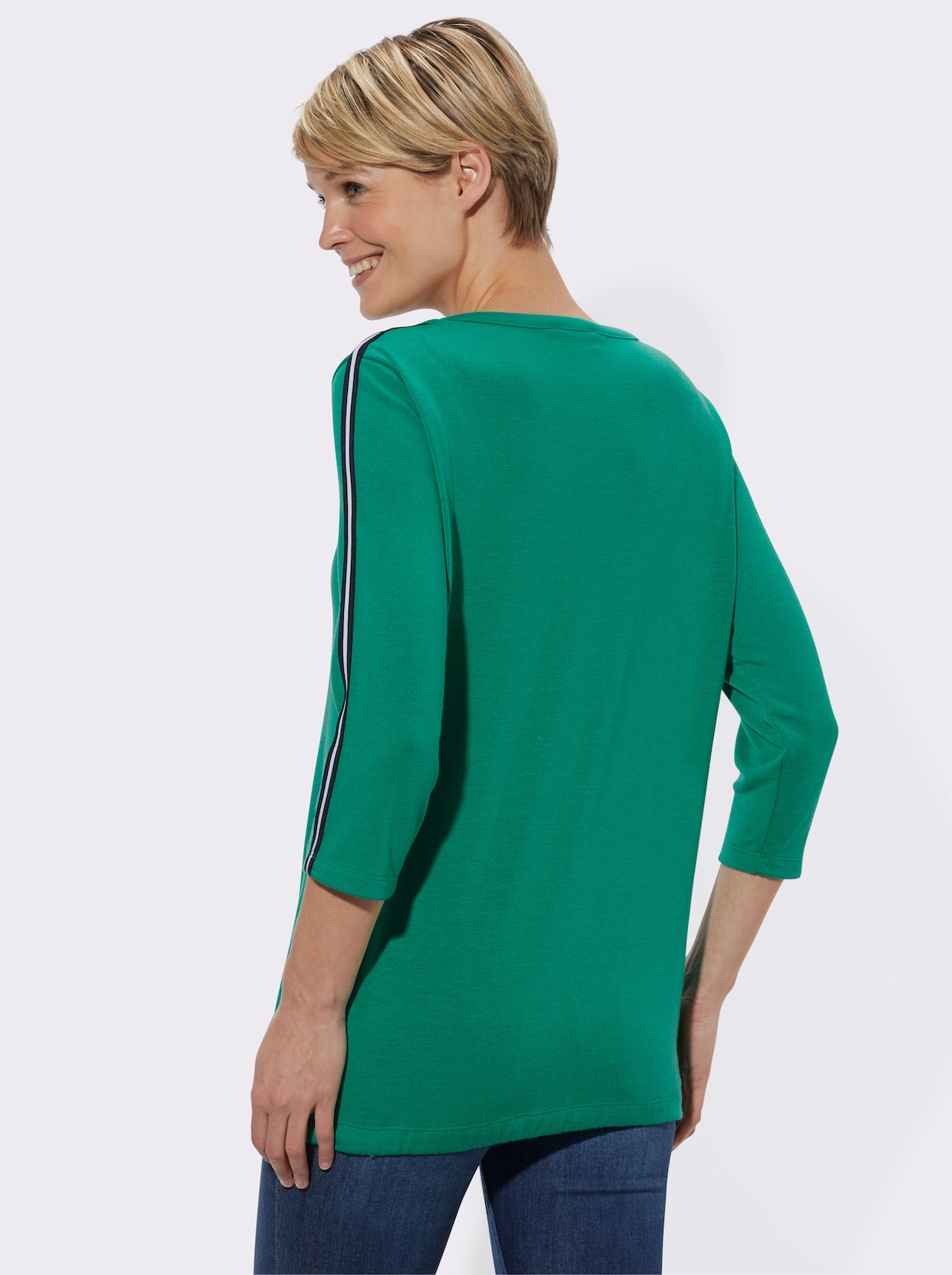 3/4-Arm-Shirt - smaragdgrün