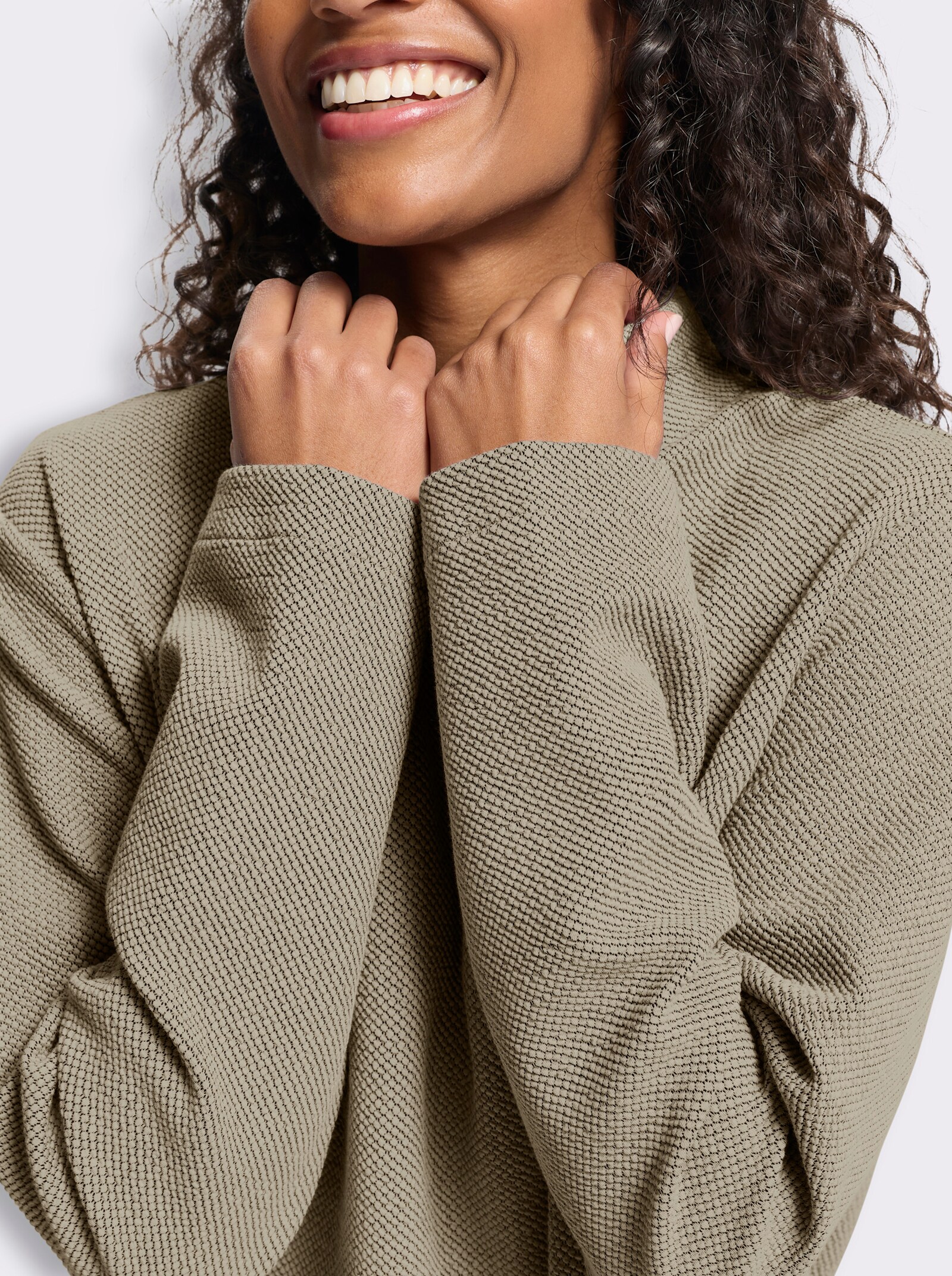 heine Sweatshirt in Melange-Optik - sand