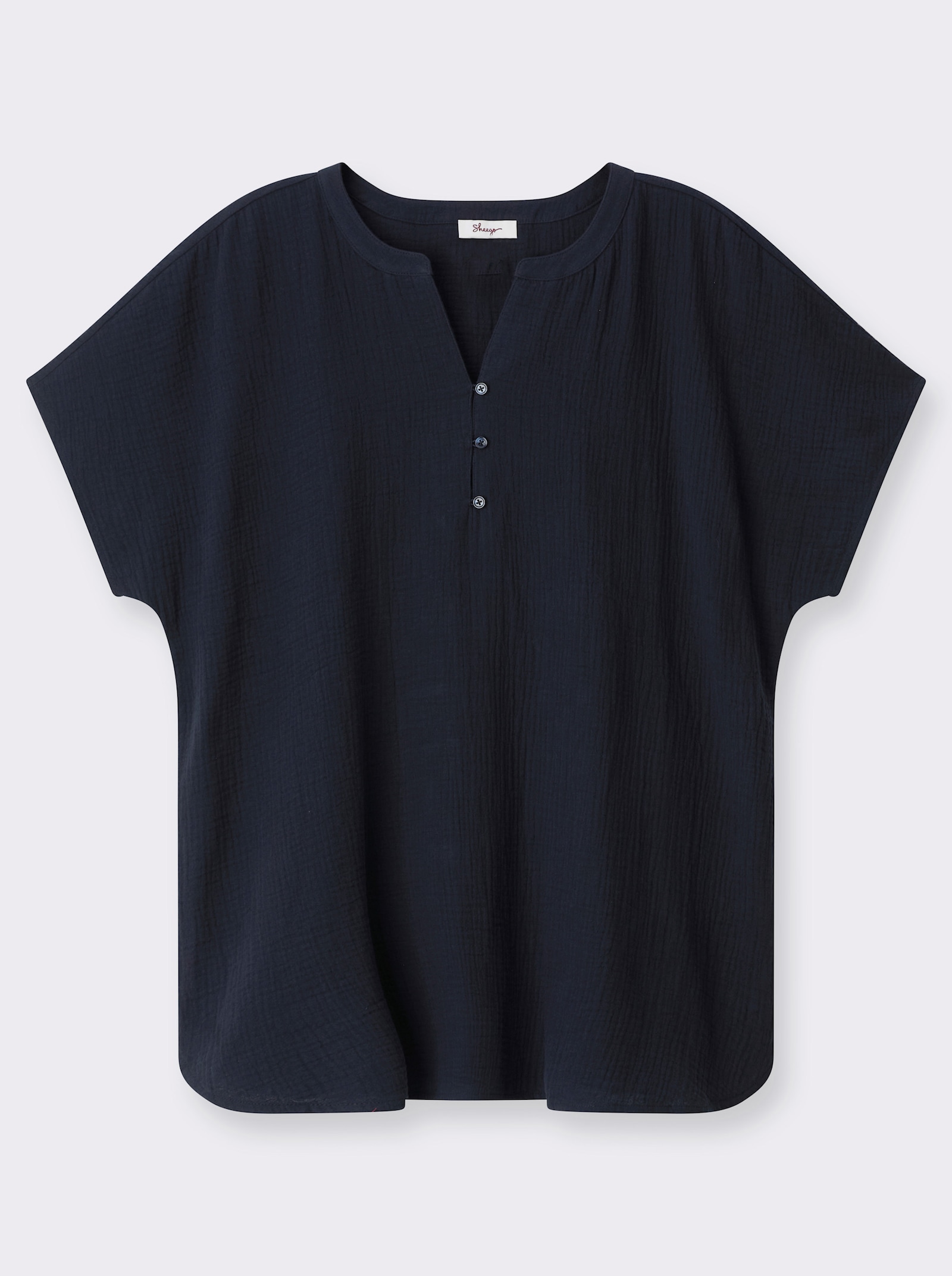 sheego Tunika mit überschnittenen Ärmeln - tiefblau