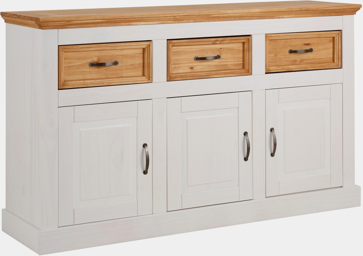 Home affaire Sideboard - weiß/gebeizt