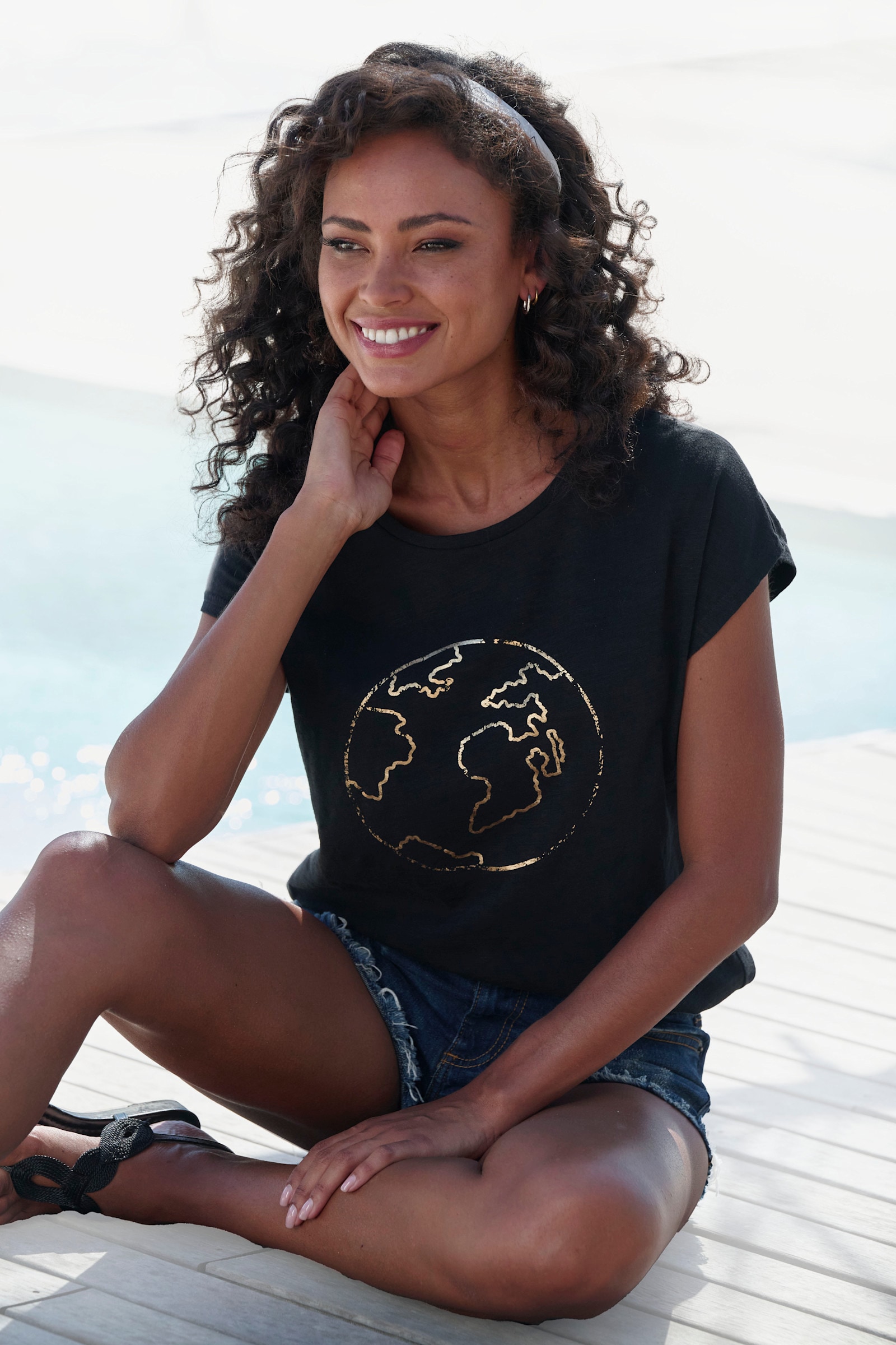 Vivance Rundhalsshirt - schwarz