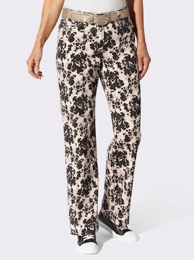 Bootcuthose im Allover-Druck - schwarz-elfenbein-bedruckt