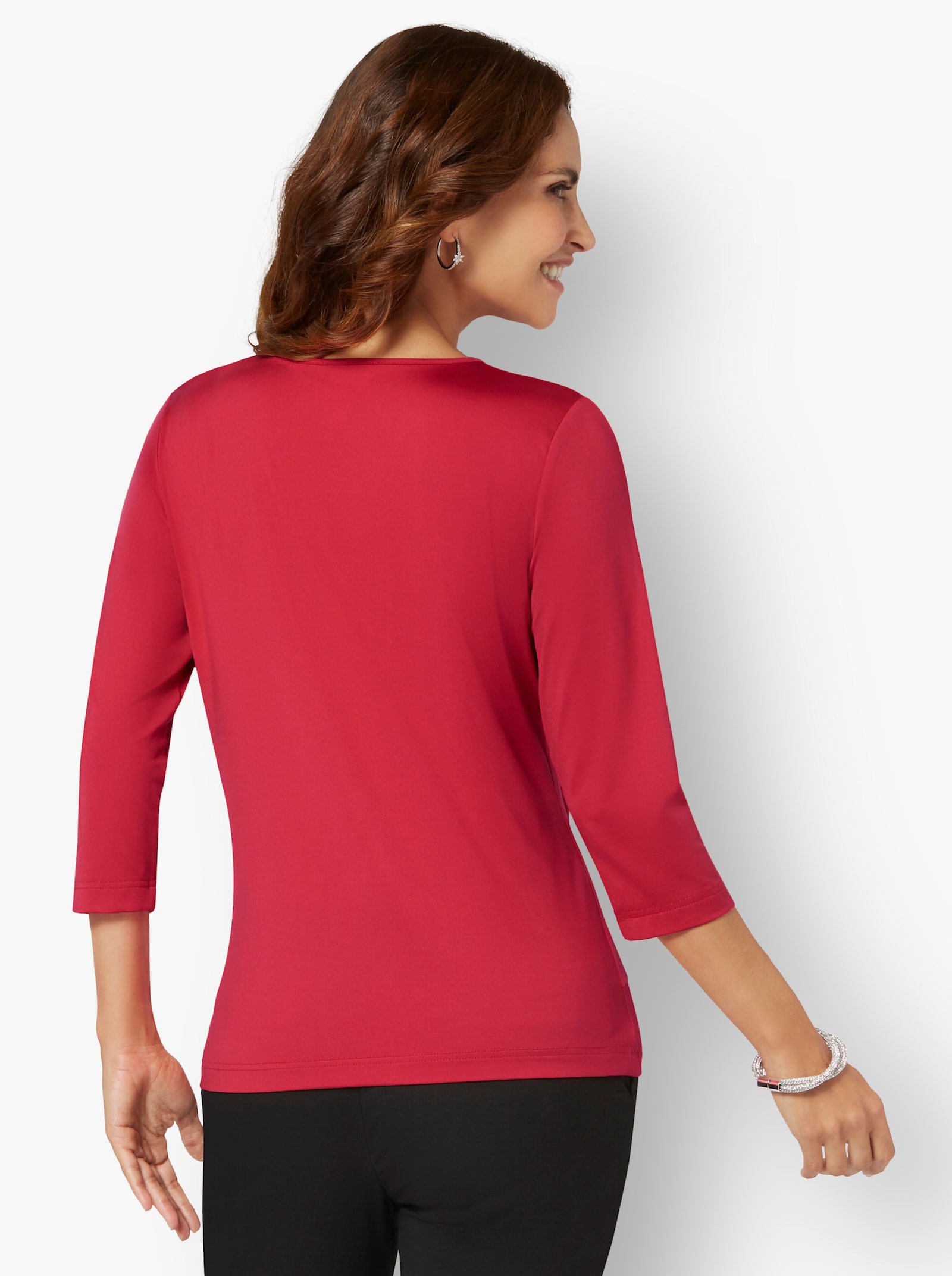 Wickelshirt schimmernde Optik - rot