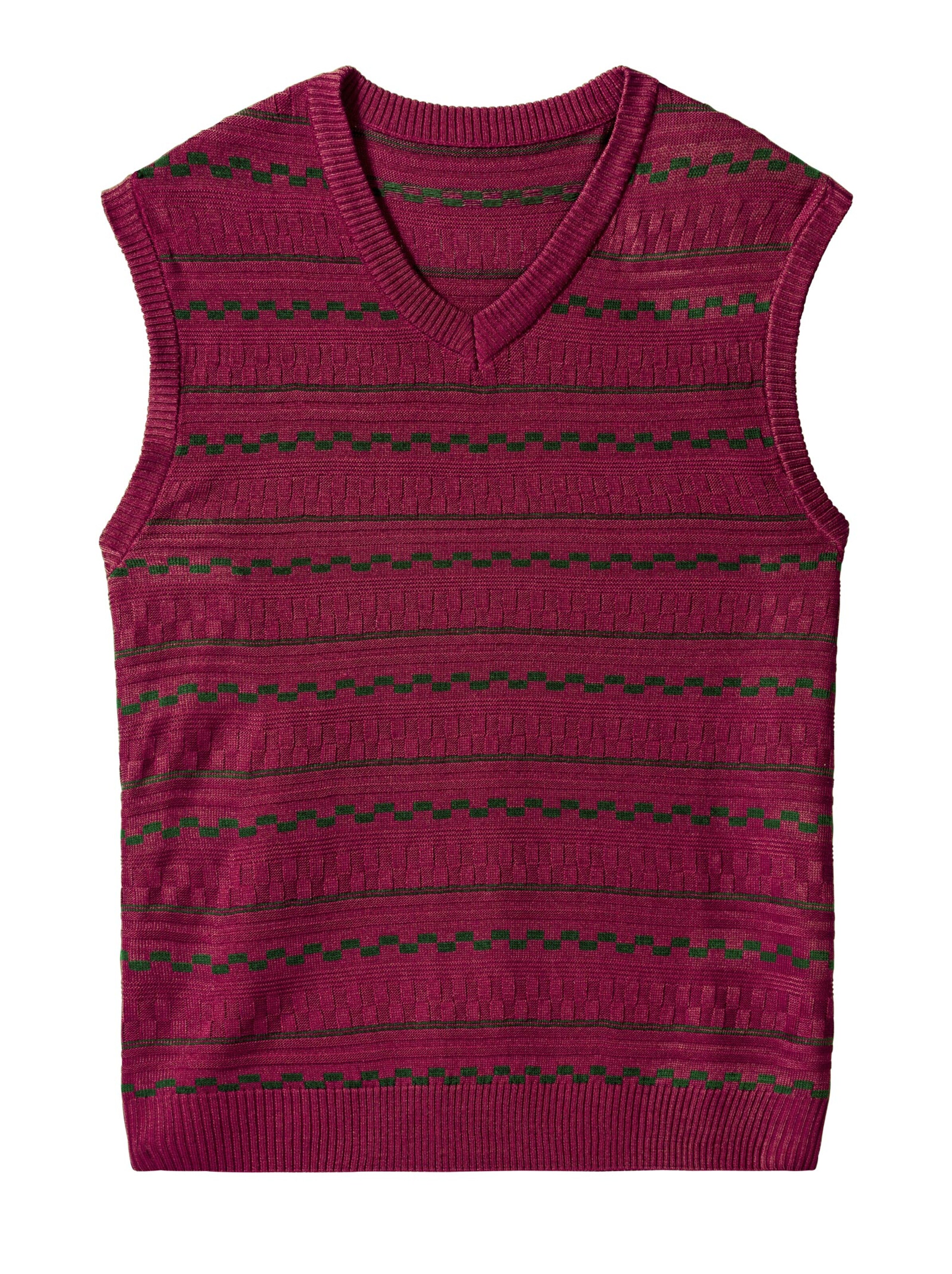 Pullunder - bordeaux-gemustert