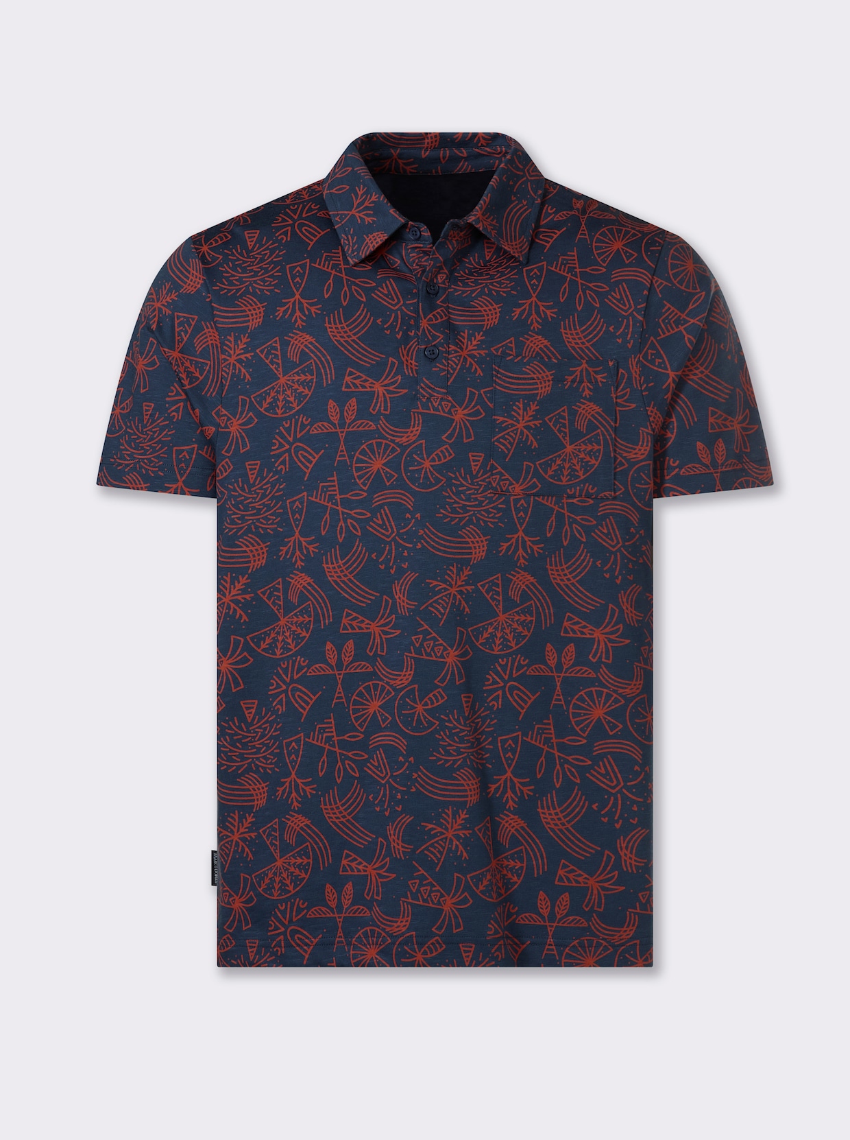 Marco Donati Kurzarmshirt - dunkelblau-bedruckt