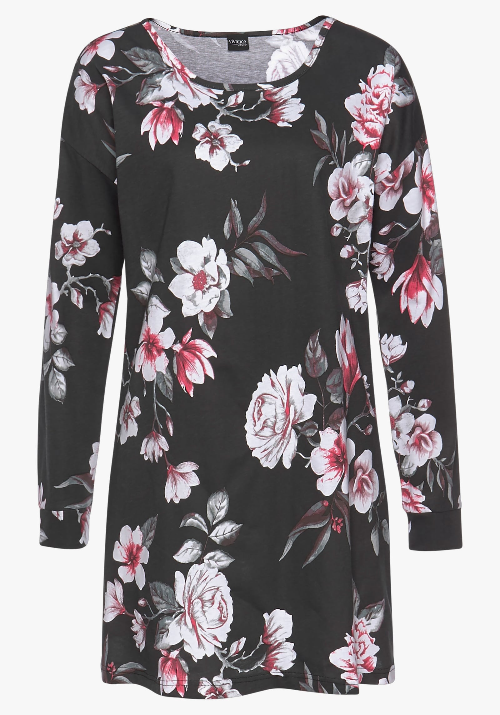 Vivance Dreams Sleepshirt - mauve + schwarz