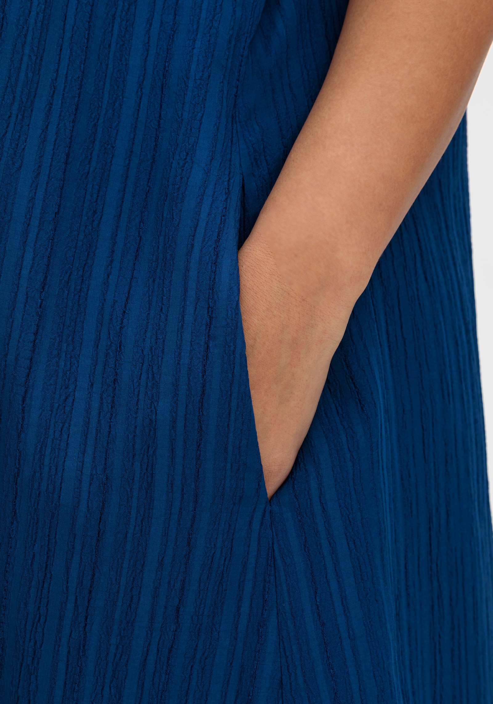 sheego Polokleid mit Längsstruktur - blaubeere