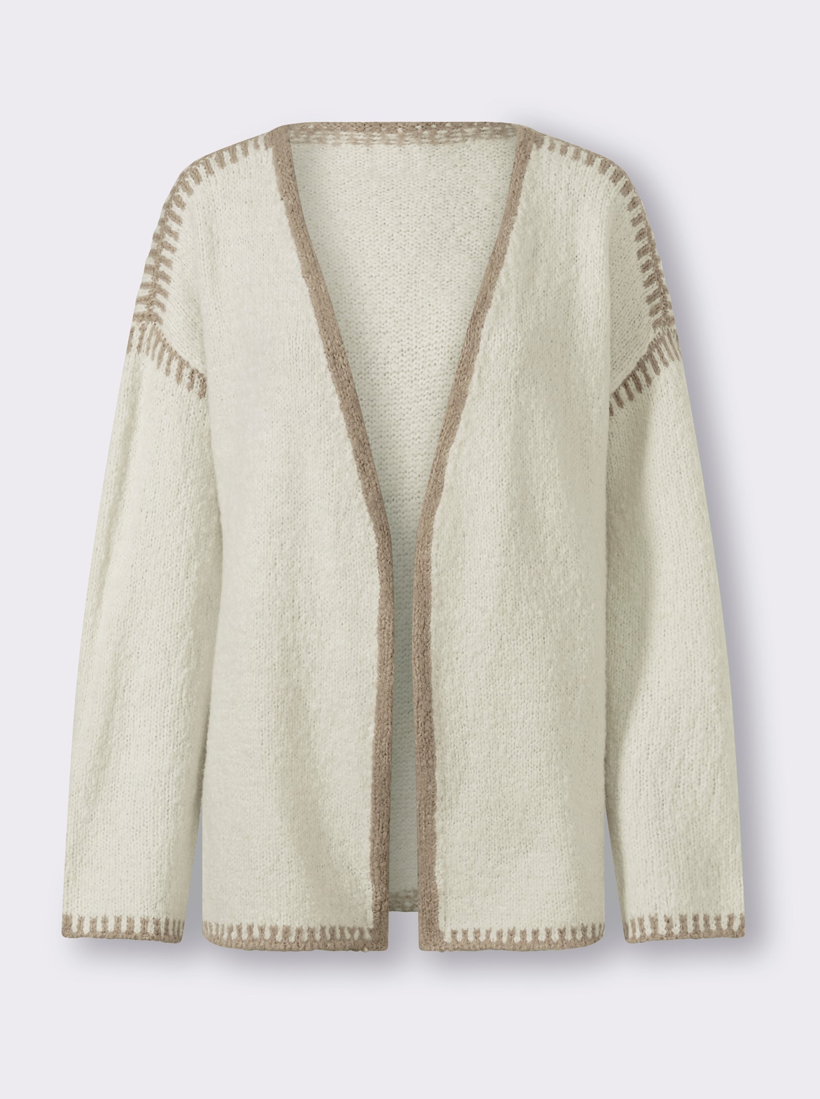 heine Strickjacke mit Kontrast-Details - champagner